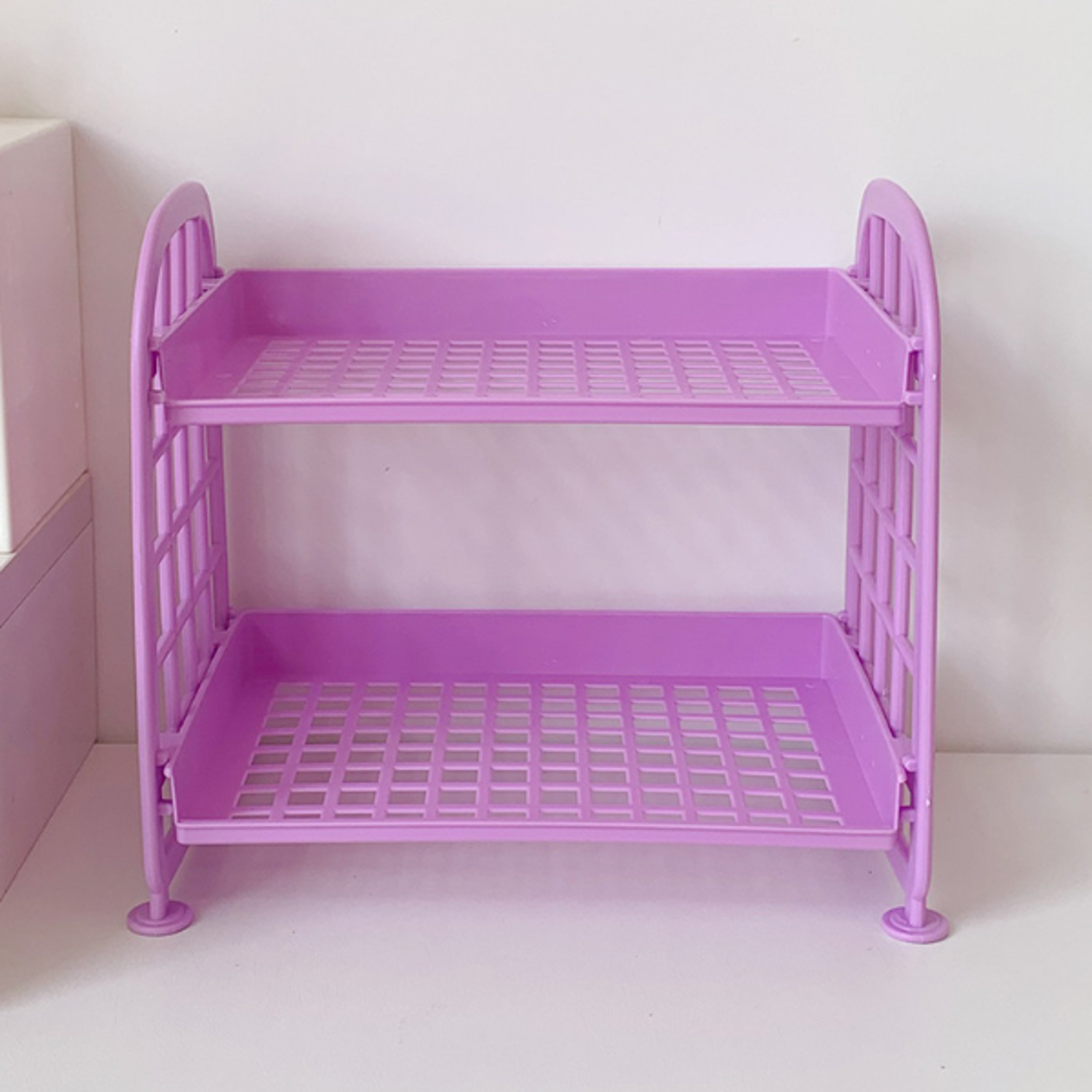 Detachable Folding Doublelayer Storage Rack Office Desktop Shelf Under Desk Simple Fresh Design Spa