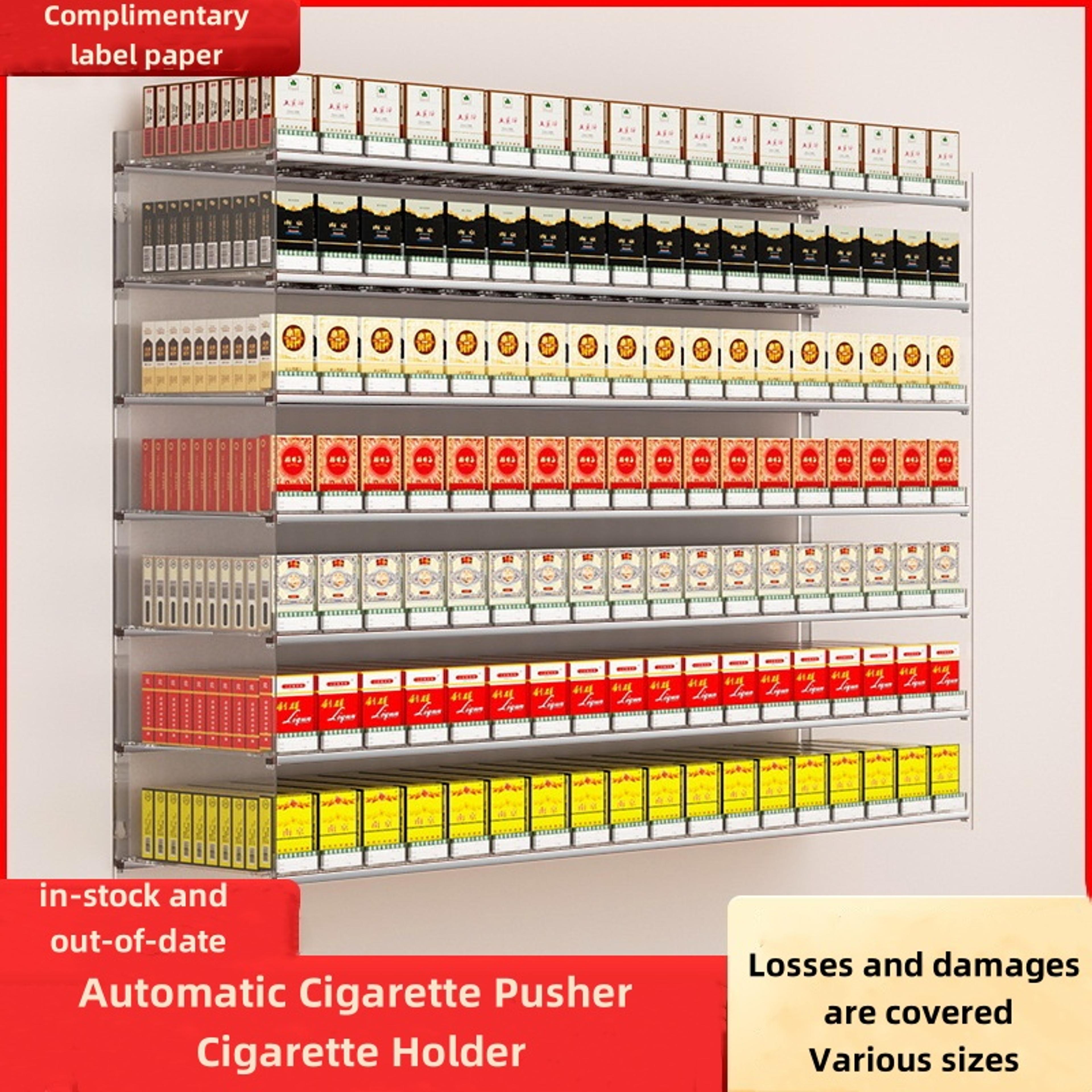 Cigarette Pusher Display Automatic Cigarette Cabinet Racks Large Capacity Cigarette Holder For Supe 2