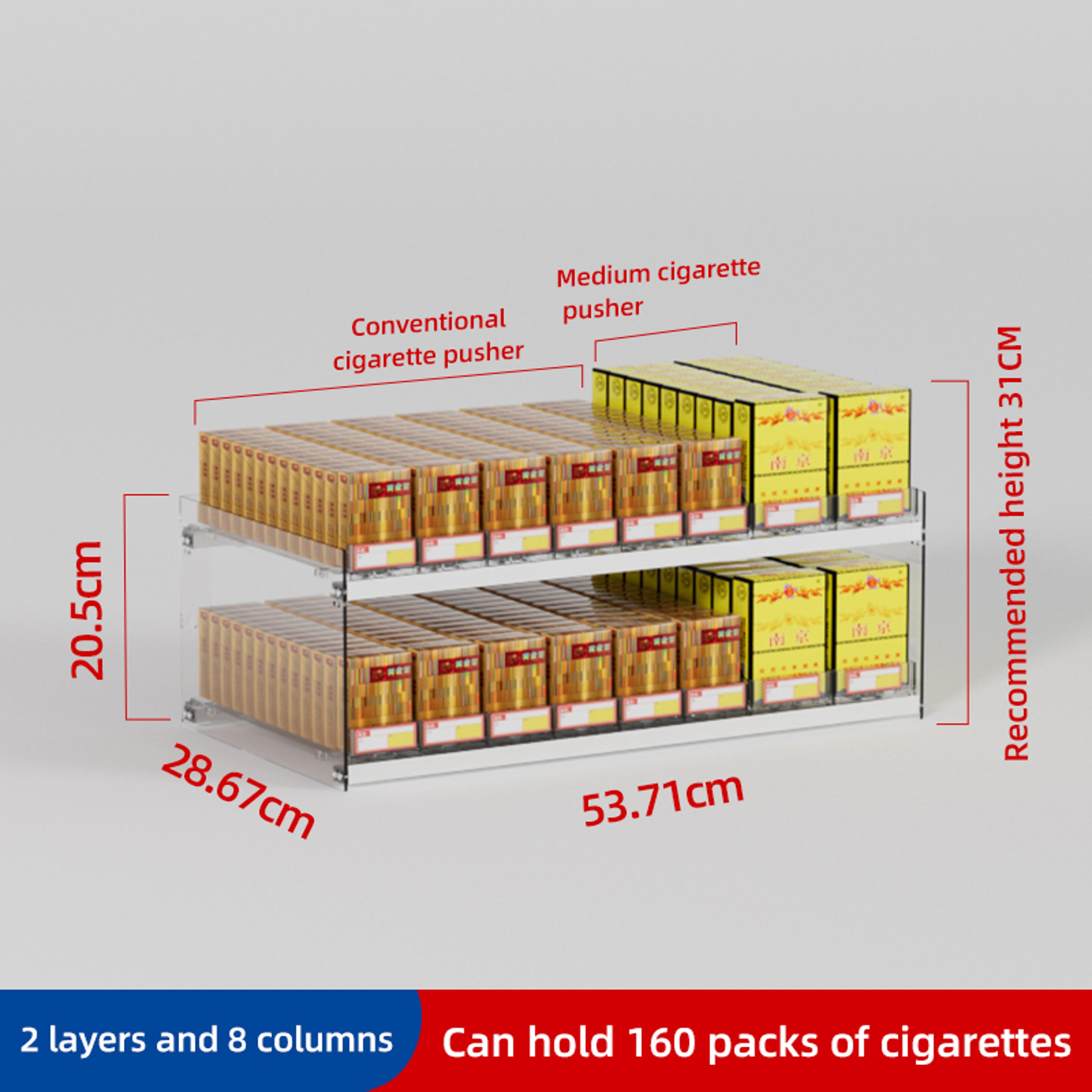 Cigarette Pusher Display Automatic Cigarette Cabinet Racks Large Capacity Cigarette Holder For Supe 9