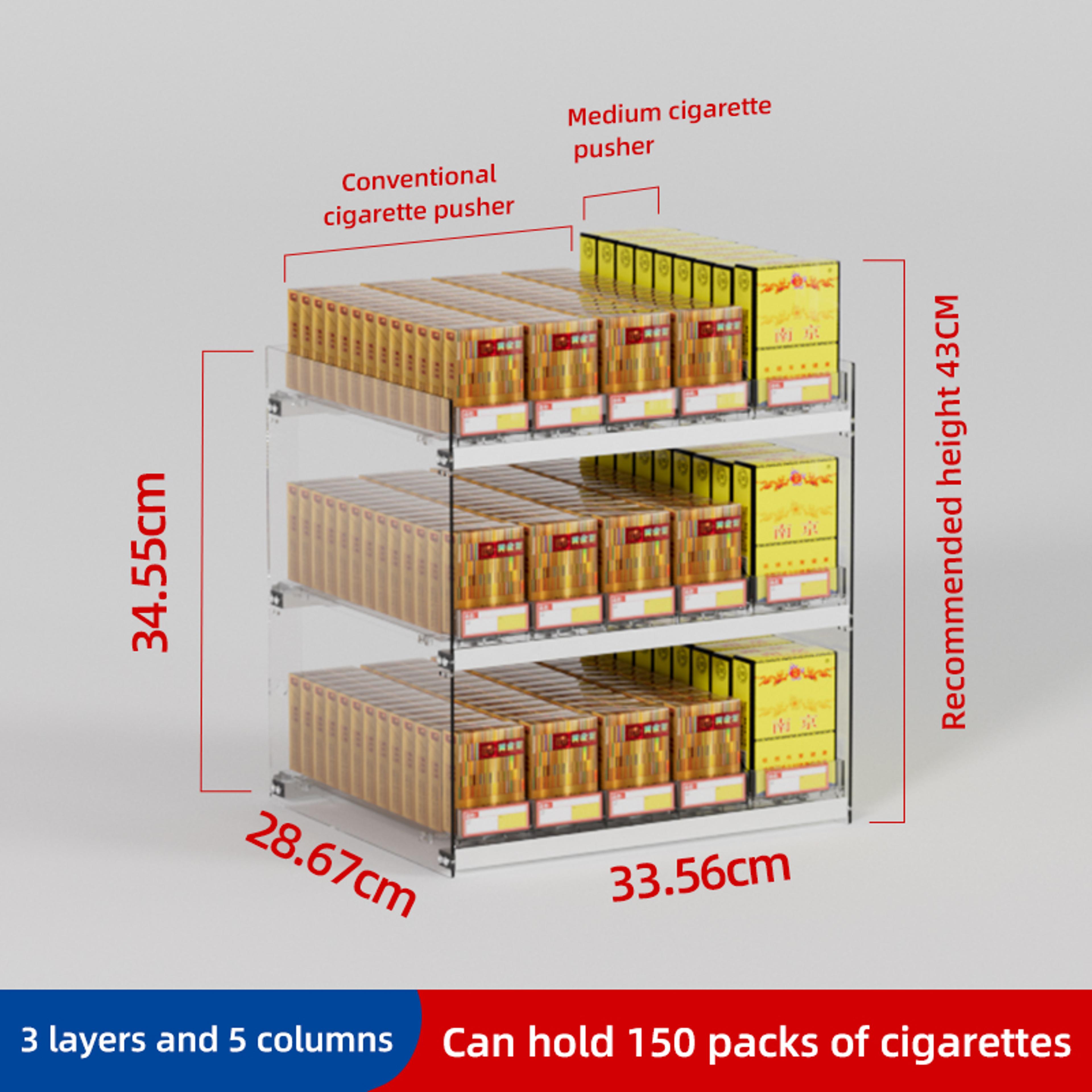 Cigarette Pusher Display Automatic Cigarette Cabinet Racks Large Capacity Cigarette Holder For Supe 10