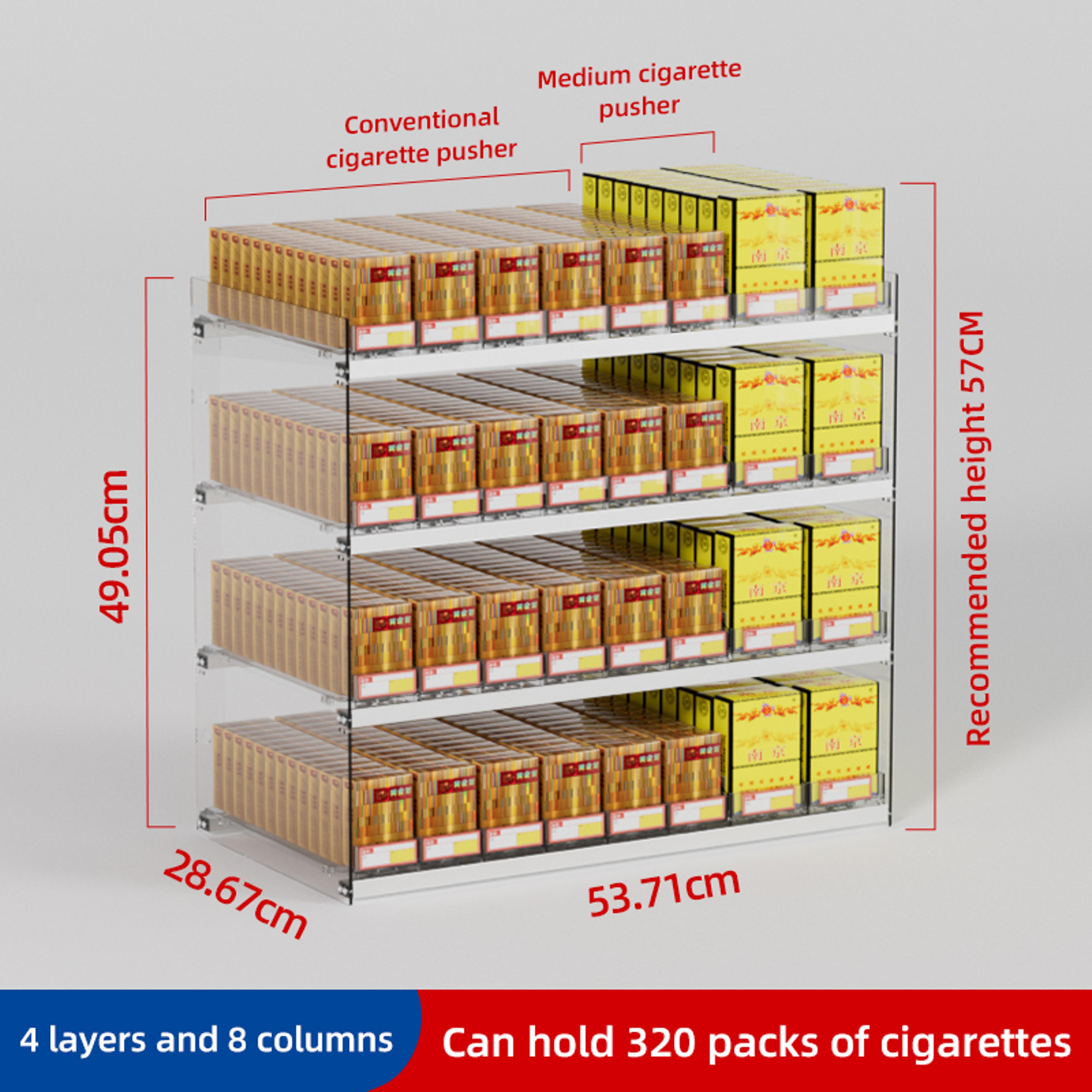 Cigarette Pusher Display Automatic Cigarette Cabinet Racks Large Capacity Cigarette Holder For Supe 15