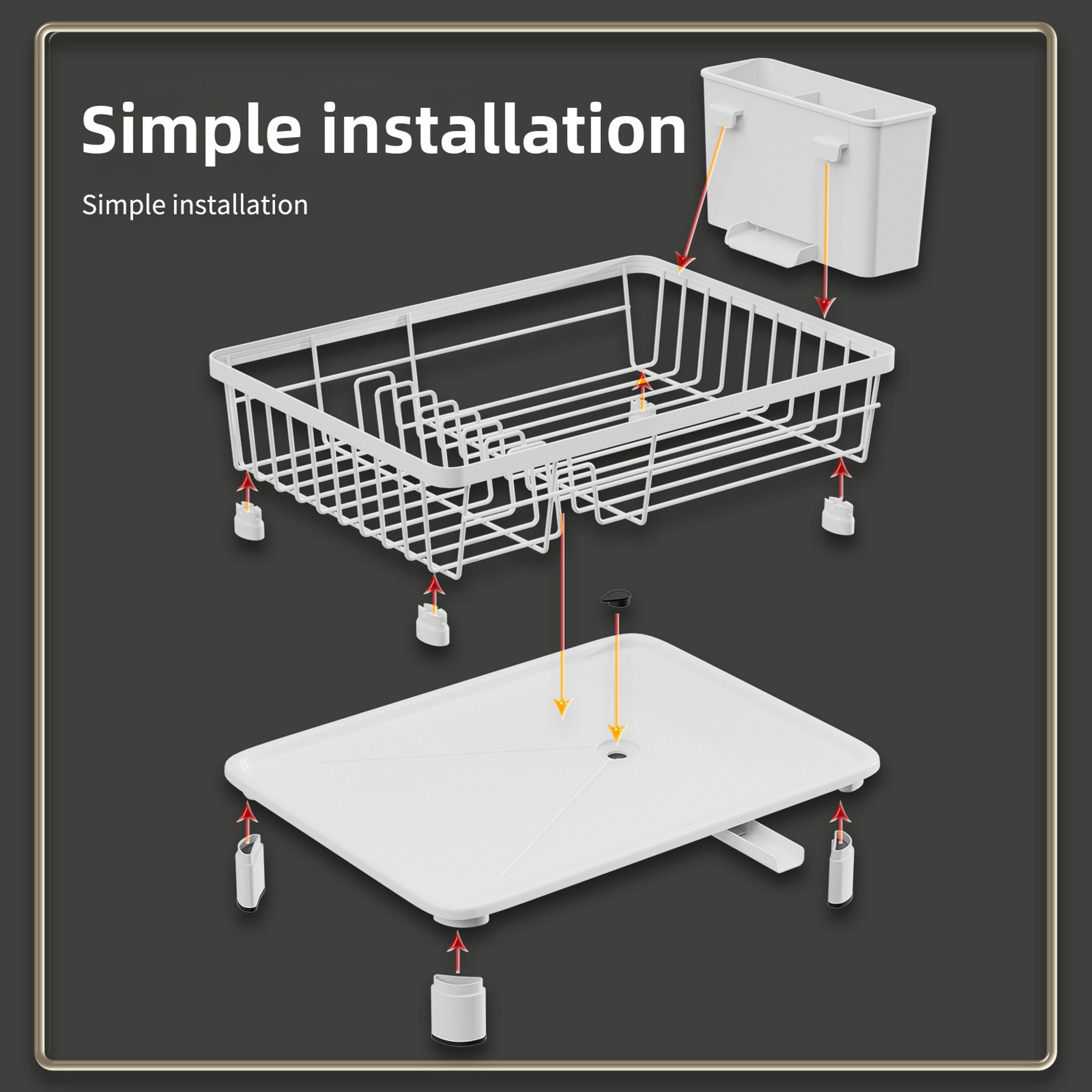 Kitchen Dish Rack Small Volume Bowl And Plate Draining Rack Multifunctional Tableware Draining Stor 2