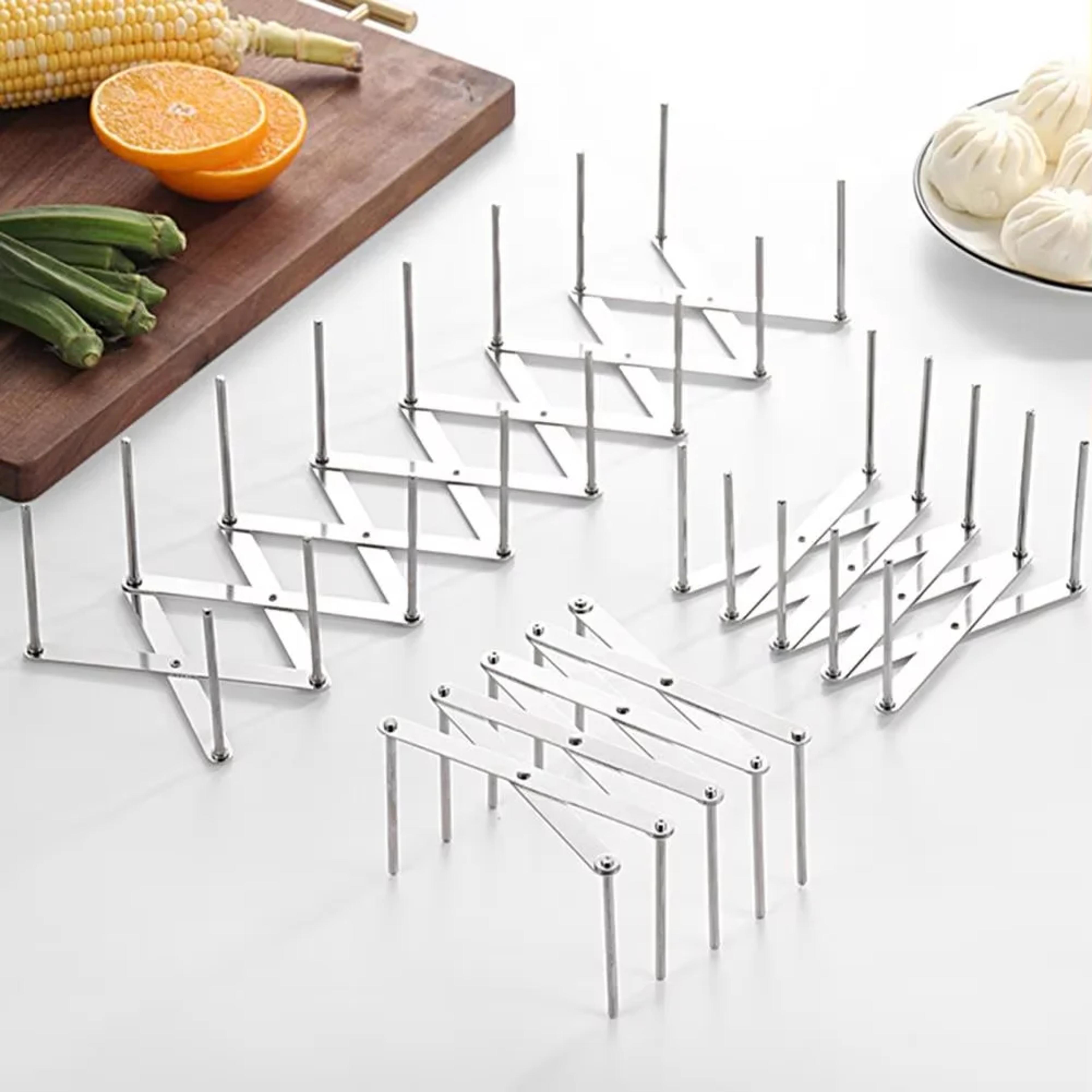 Retractable Storage Rack SpaceSaving Pot Lid Holder Heavy Duty Stainless Steel Plate Dish Rack For