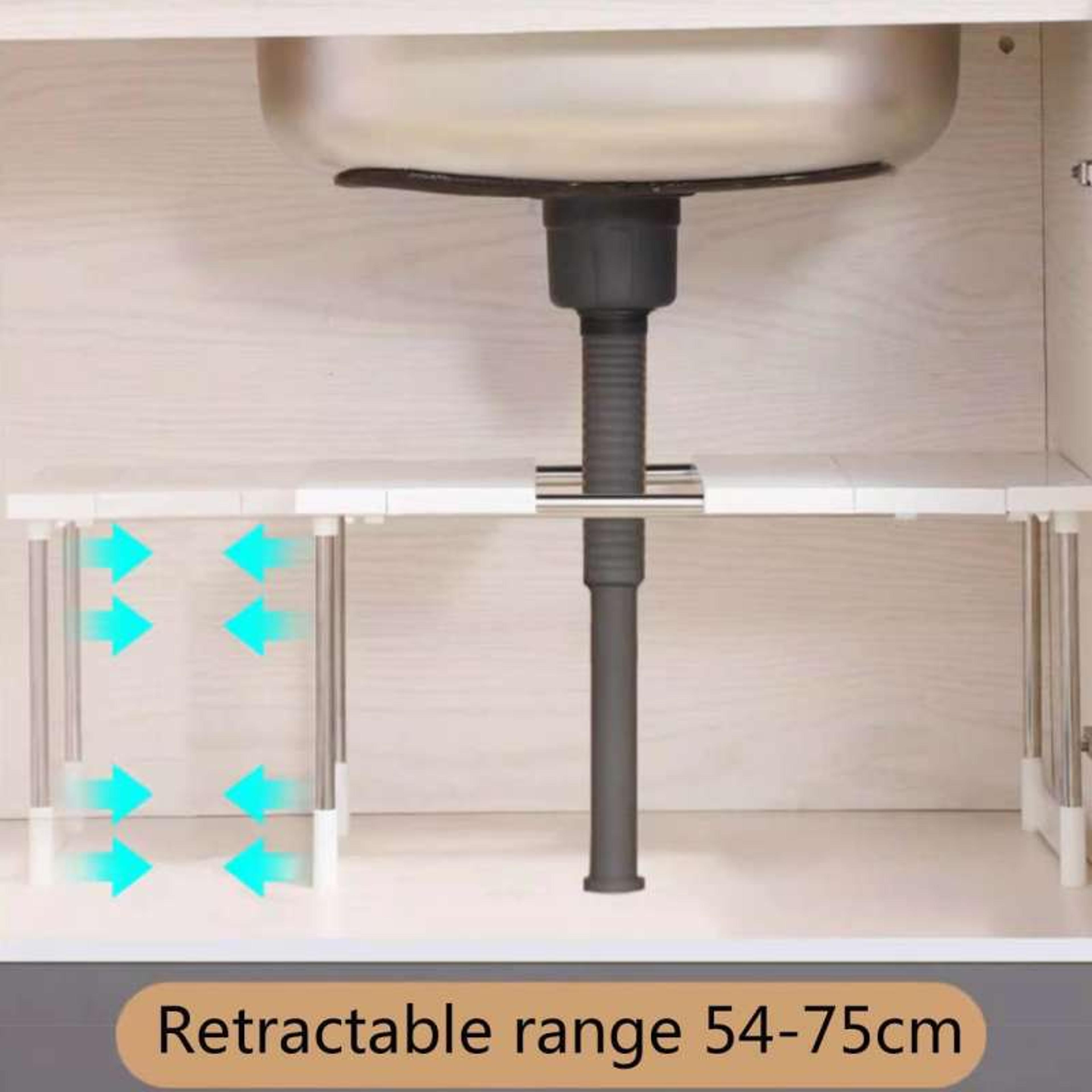 Stack Able Storage Rack Wardrobe Layered Partition Rack Closet Sorting Shelves Telescopic Sink Hold 2