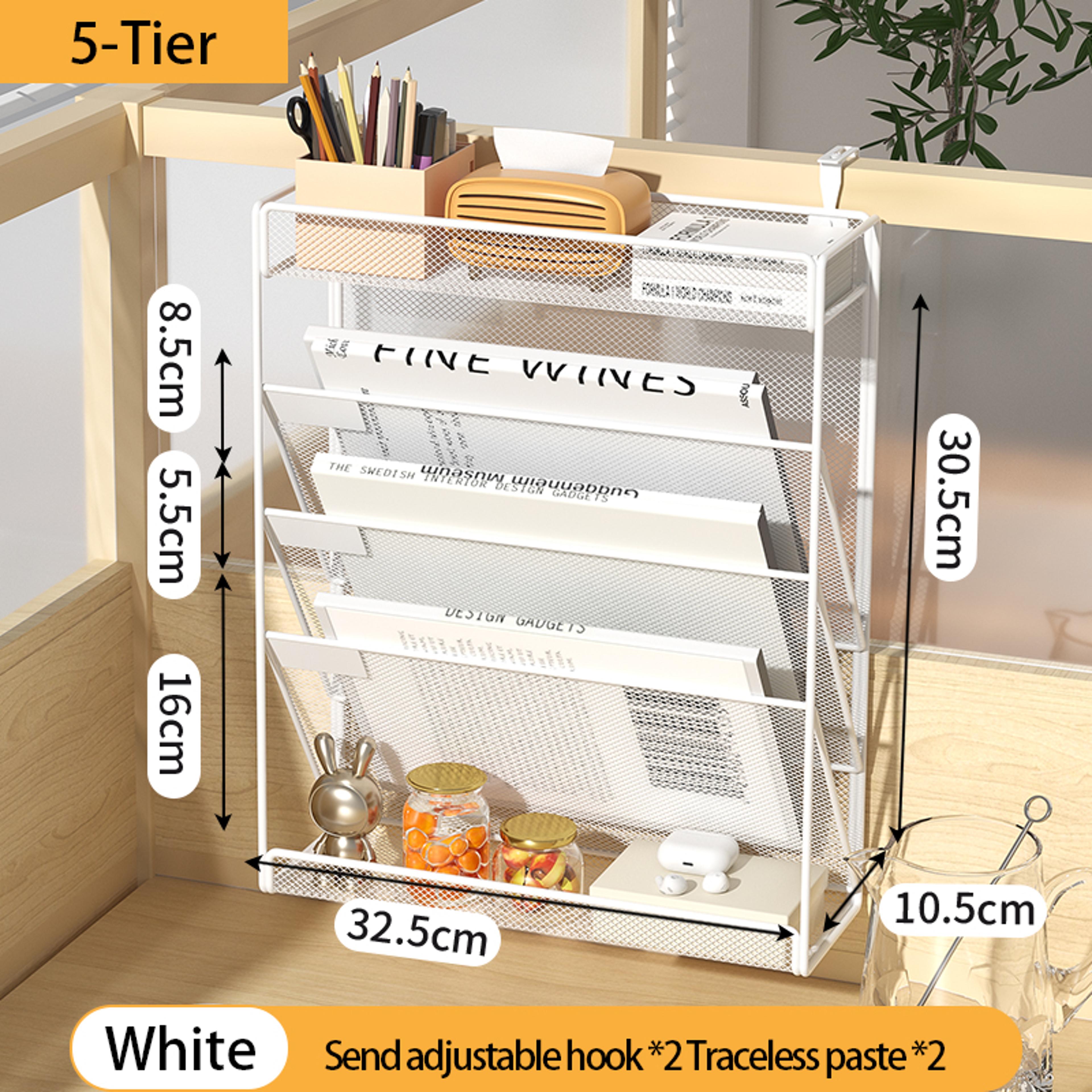 Desk File Organizer Mesh Hanging Wall Mount Document Organization Stand Desktop Vertical Mail Paper 9