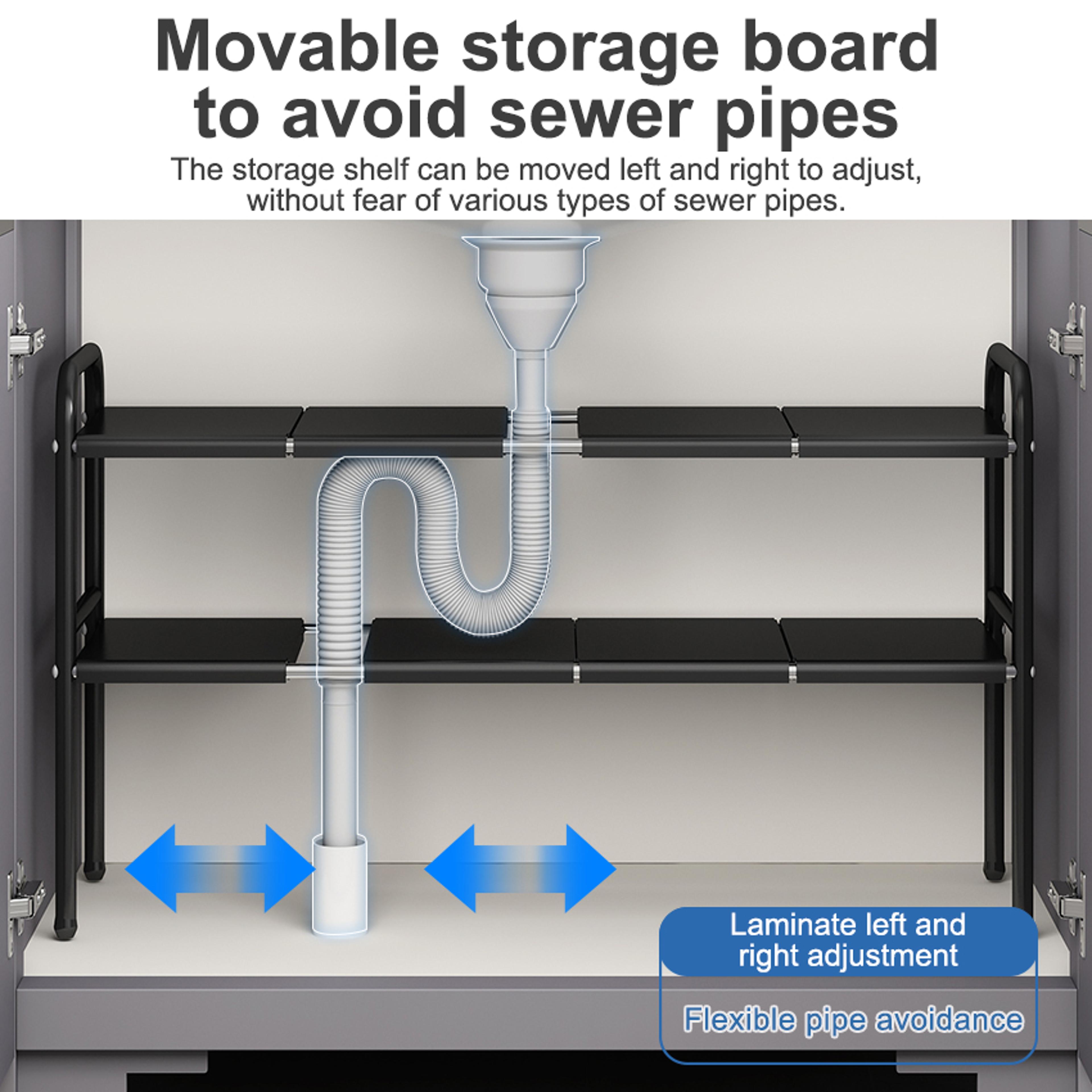 Shelf Under The Sink Flexible Layered Rack Cabinet Organizer Sundries Telescopic Holder Countertop
