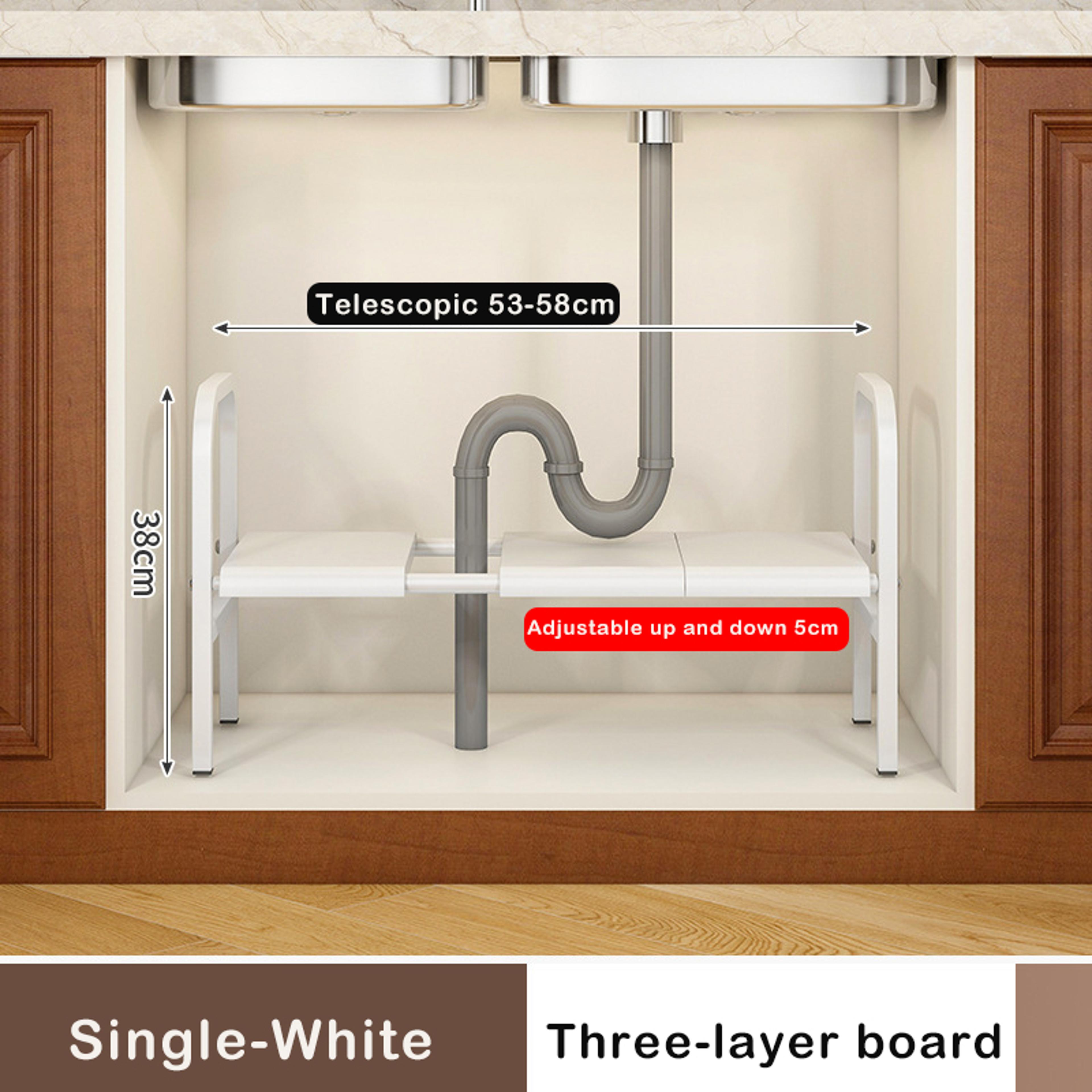 Shelf Under The Sink Flexible Layered Rack Cabinet Organizer Sundries Telescopic Holder Countertop