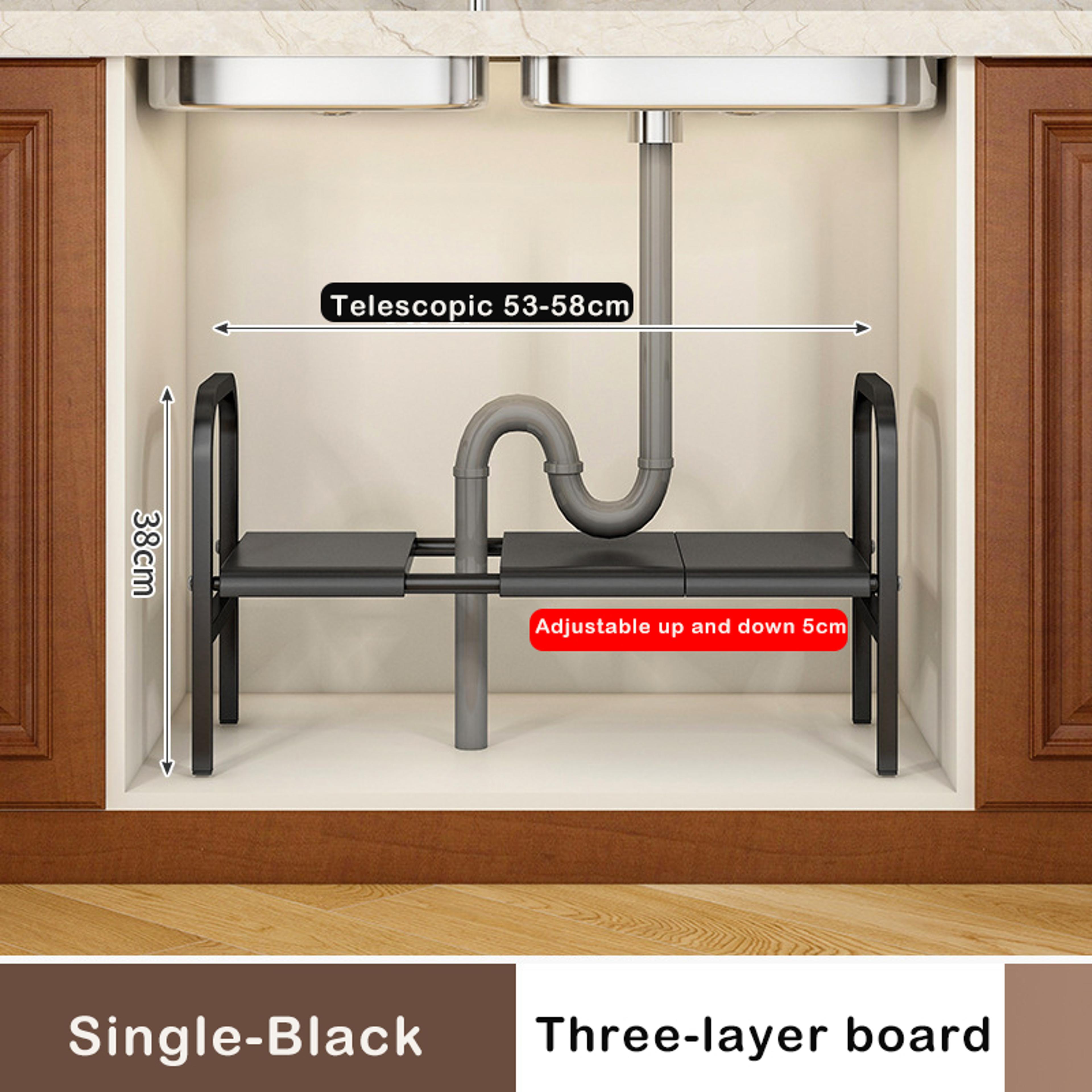 Shelf Under The Sink Flexible Layered Rack Cabinet Organizer Sundries Telescopic Holder Countertop