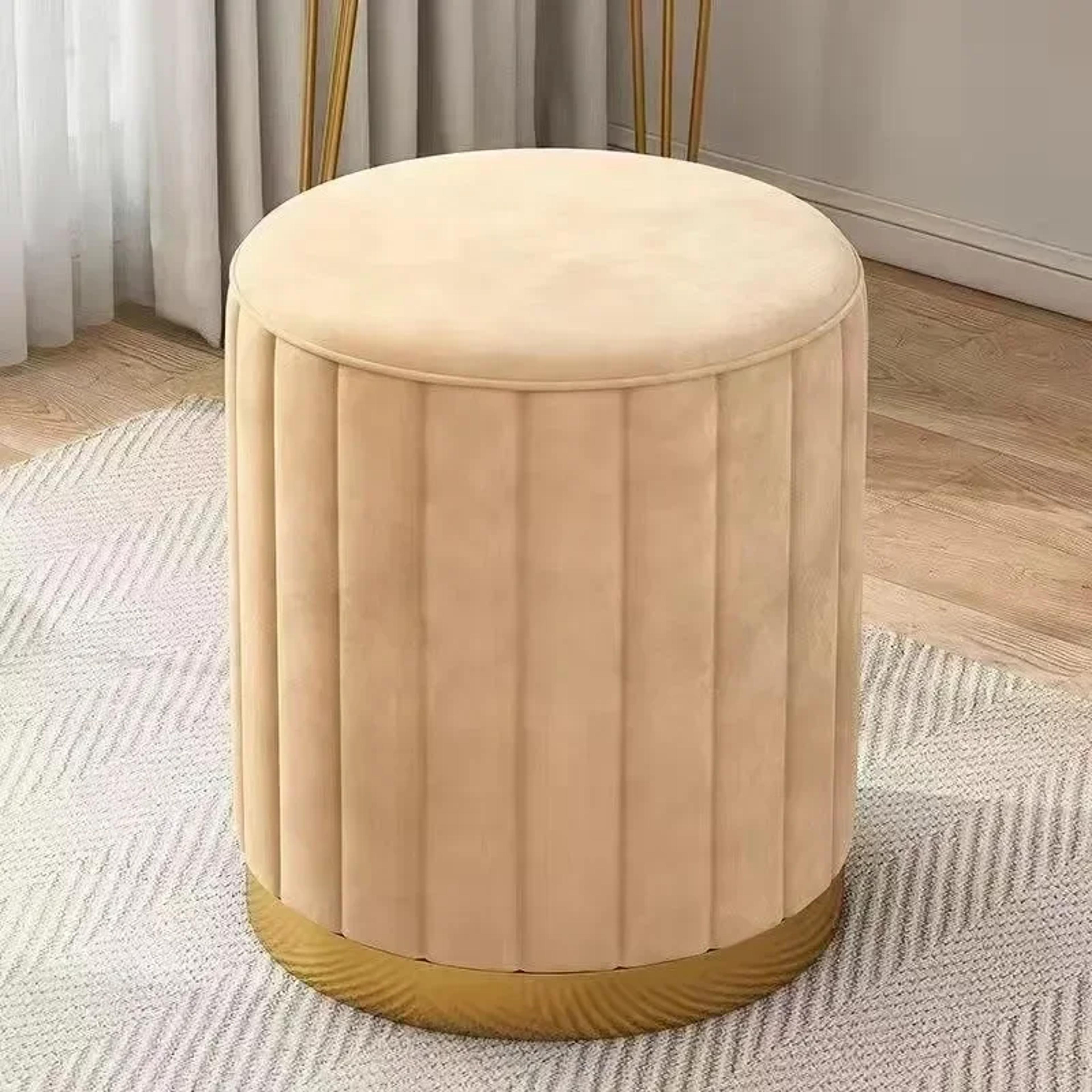 Light Luxury Makeup Stools Round Vanity Chairs Sofas Bedroom Side Storage Bench 10
