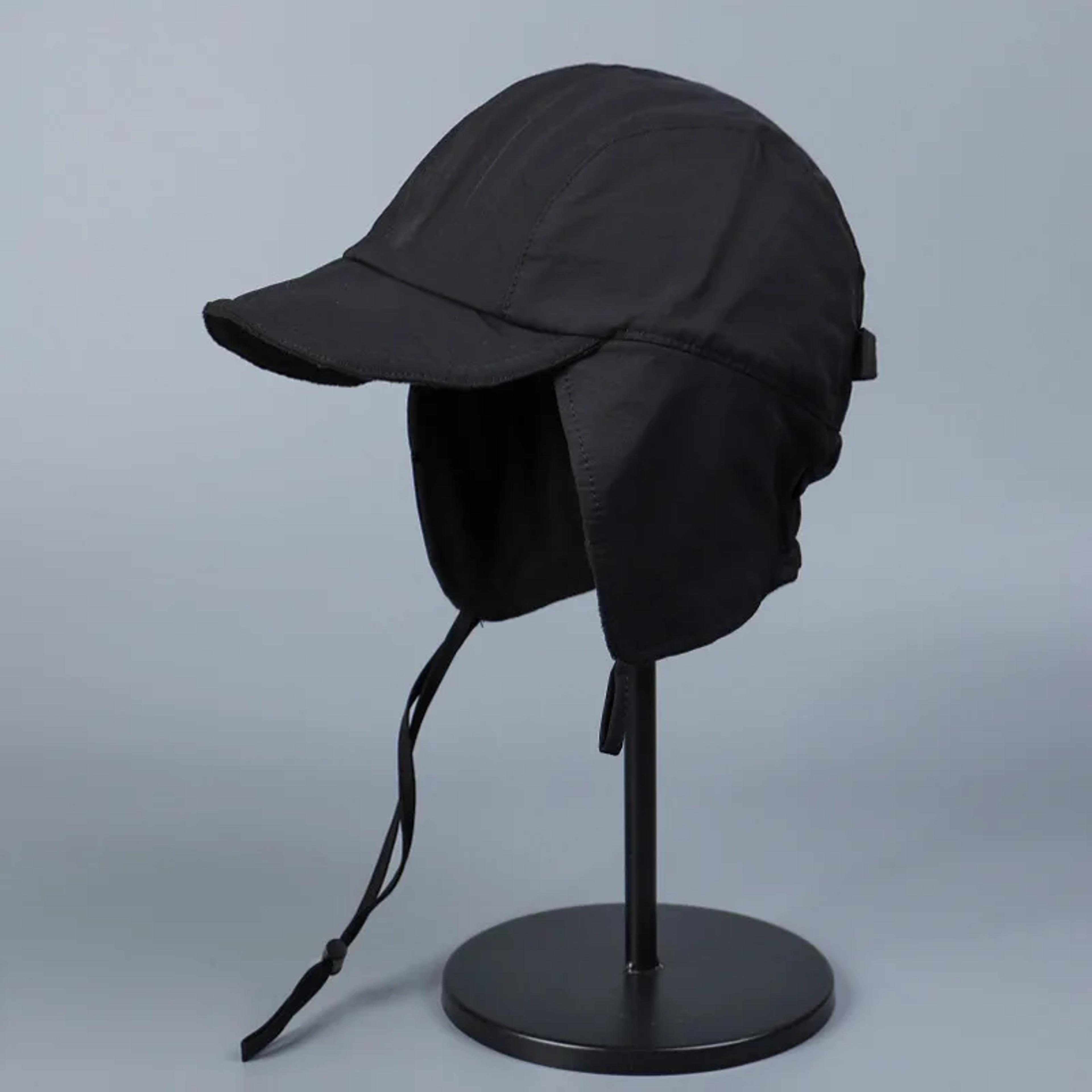 retro solid color velvet pilot hat for men and women, winter outdoor warm ear protection, windproof skiing bomber hats