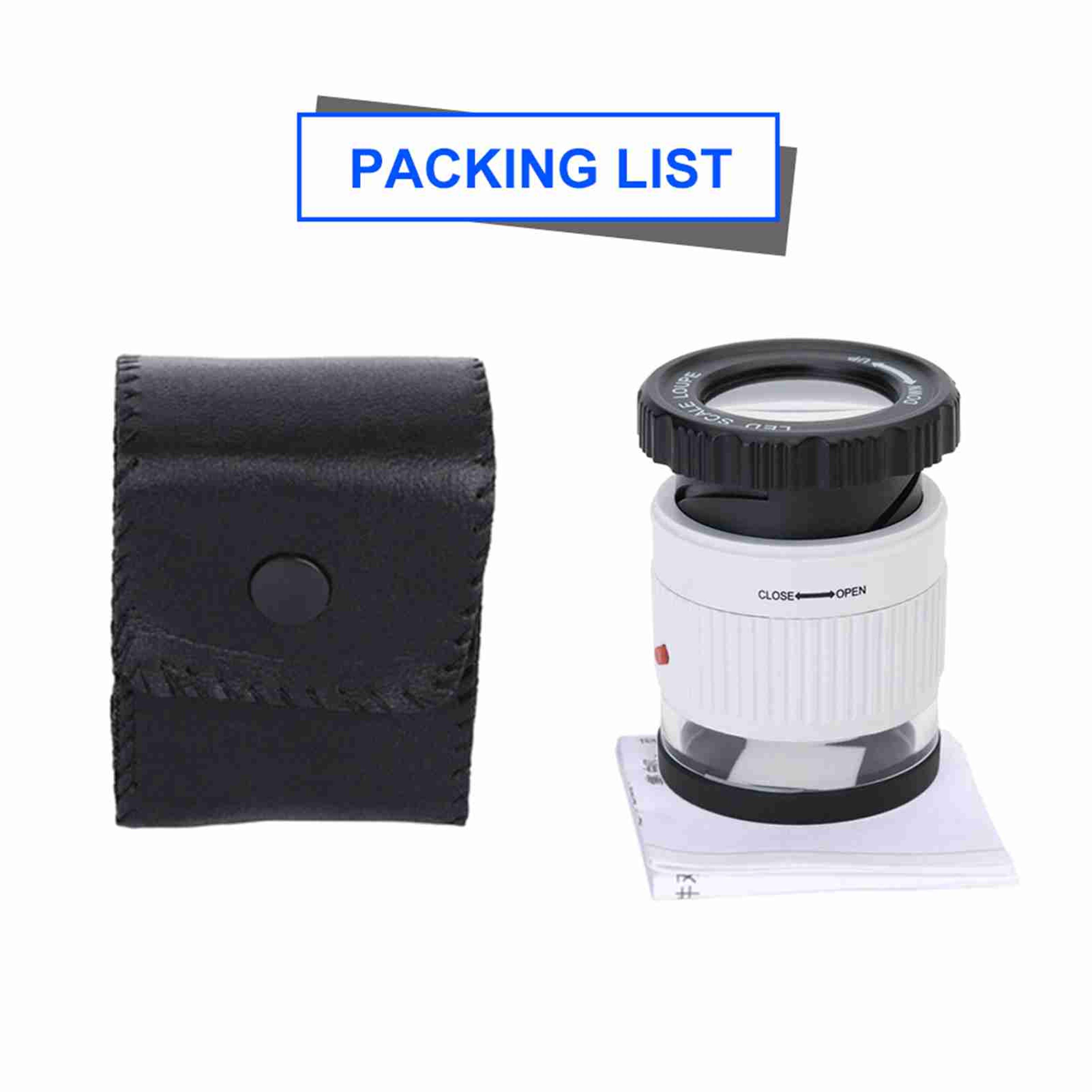 Pocket Magnifier With Scale LED UV Light Illuminated Magnifying Glasses Adjustable Focal HD Jewelle 5
