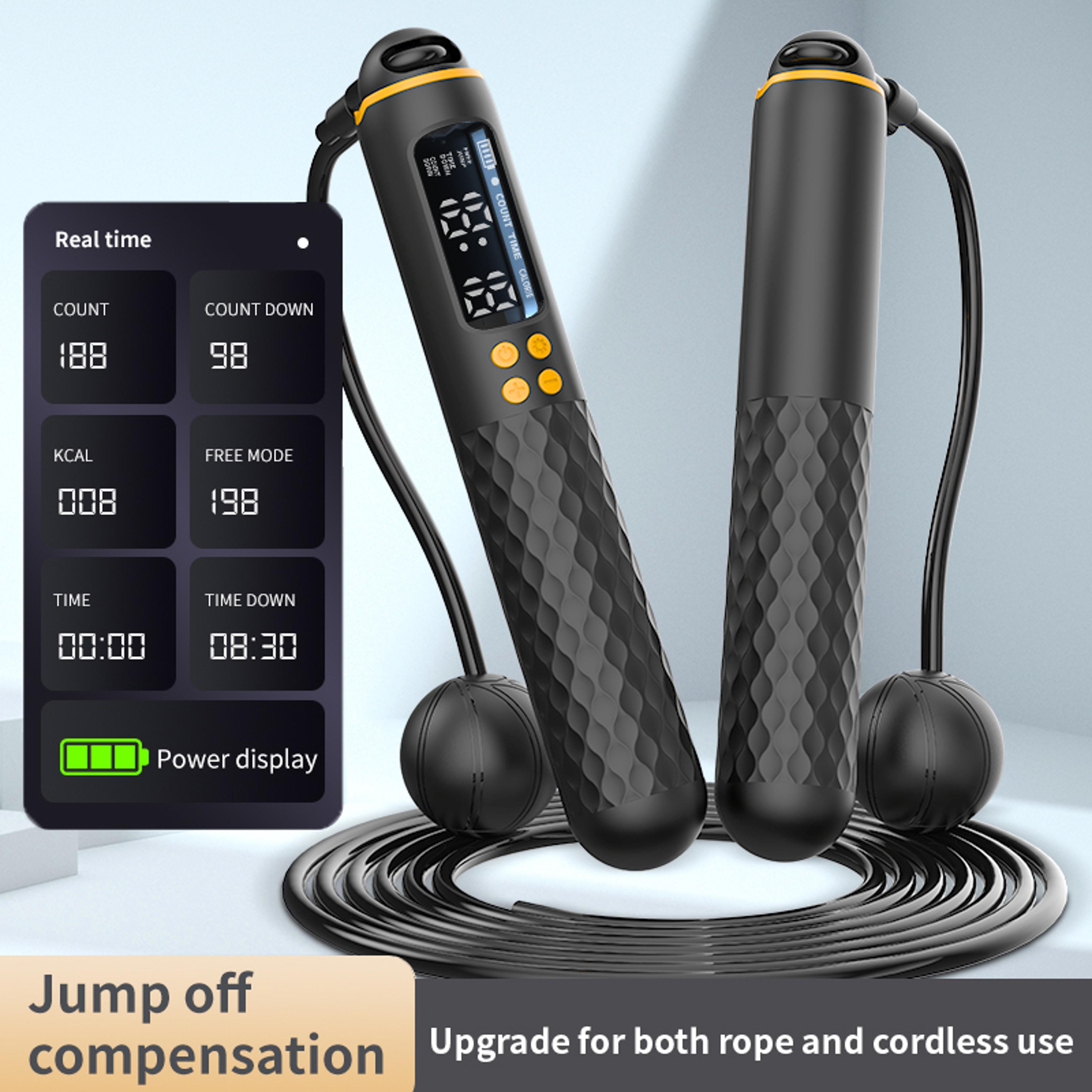 New Rechargeable USB Jump Rope Adjustable Wire Rope Digital Wireless Trainer With Calorie Counter 1
