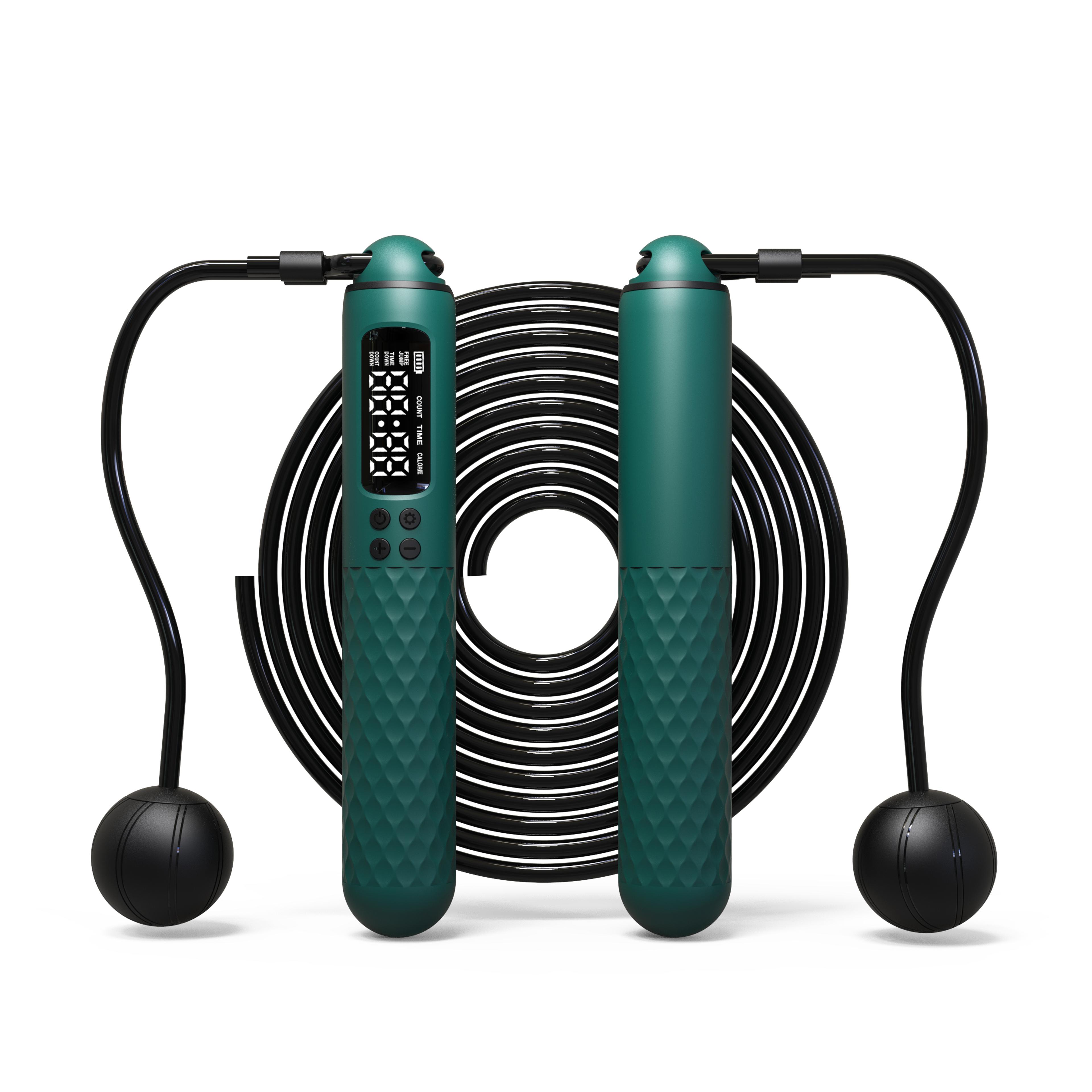 New Rechargeable USB Jump Rope Adjustable Wire Rope Digital Wireless Trainer With Calorie Counter 6