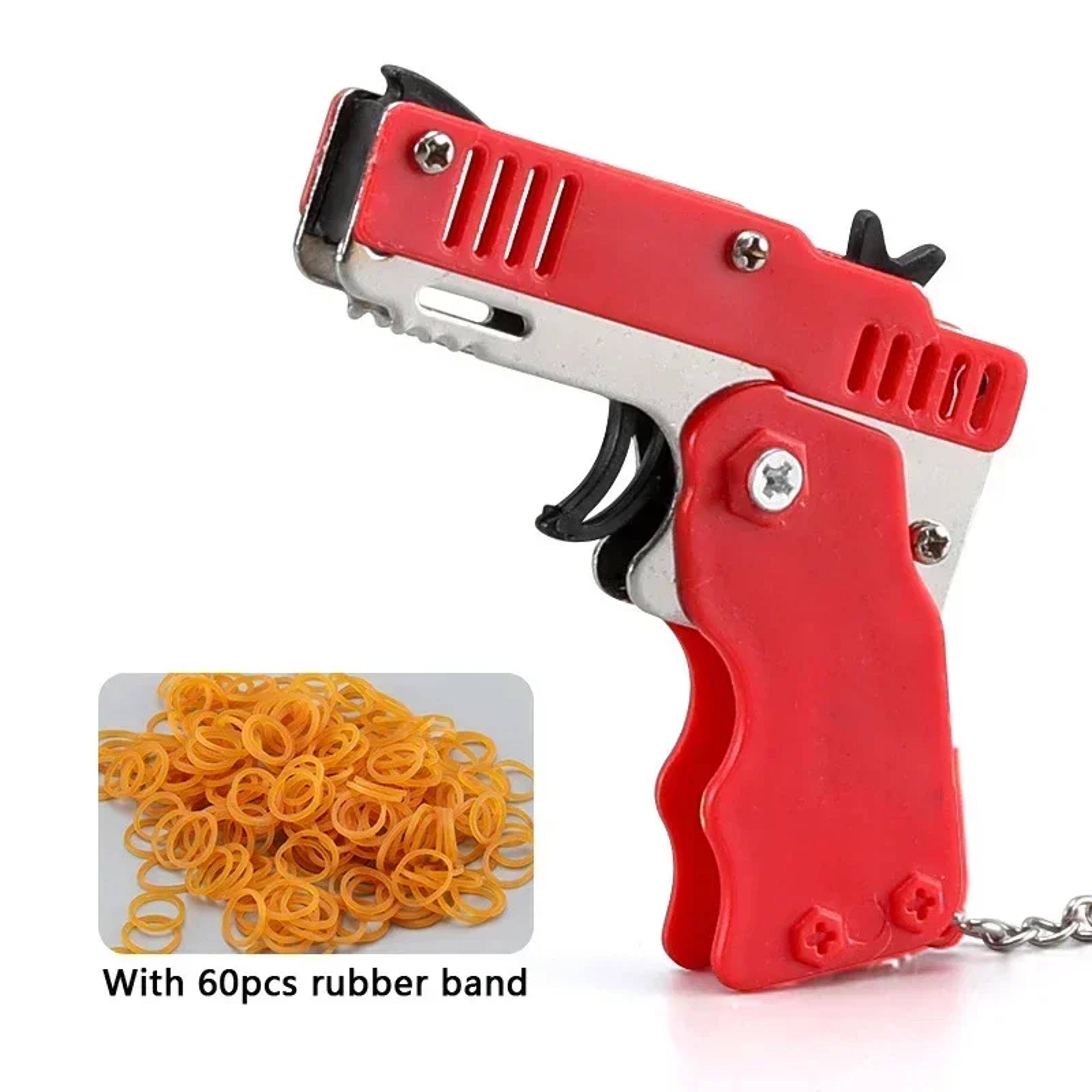 Key Chain Gun Rubber Band Shooter Outdoor Party Toy Gun Children Holiday Gift Boyfriend Gift 6