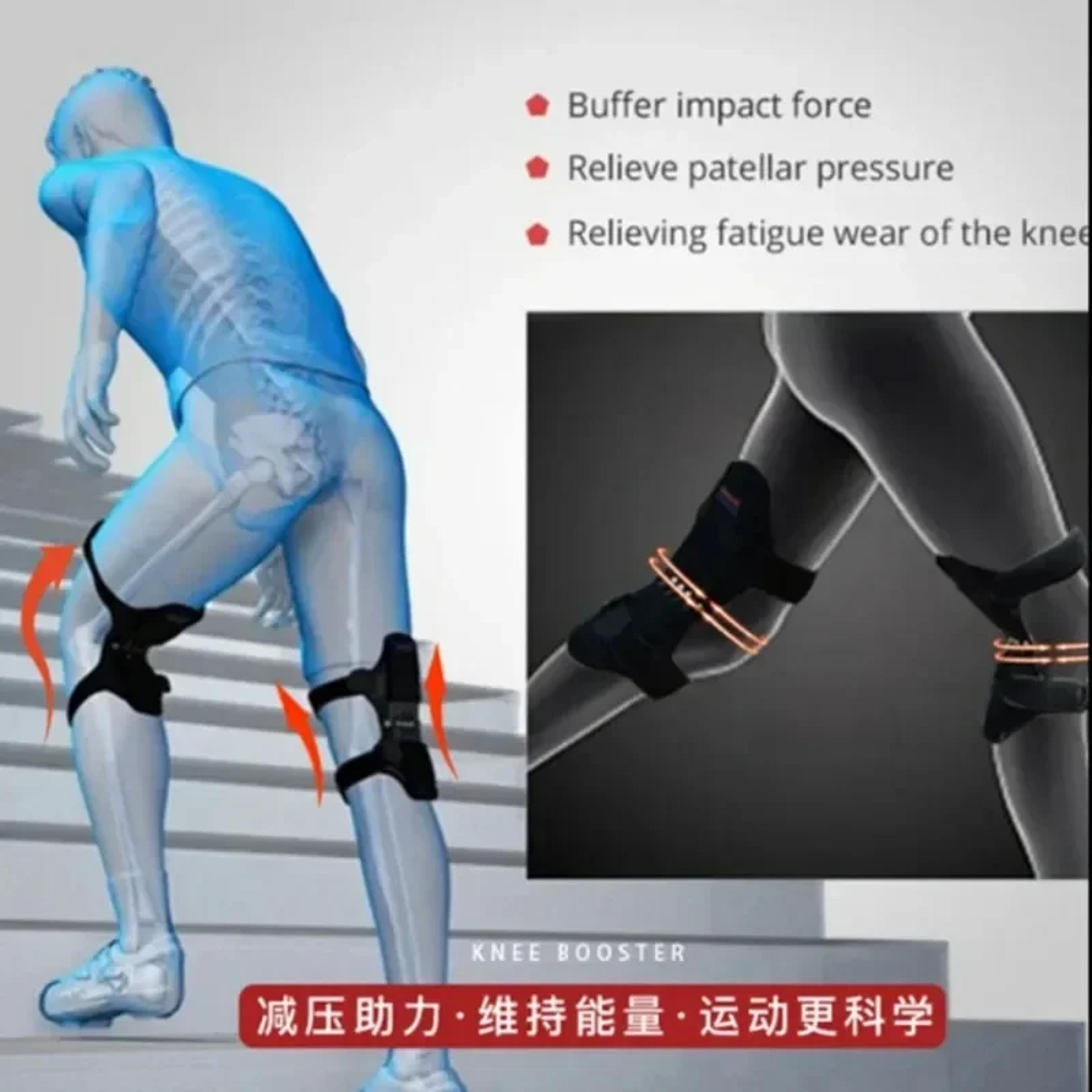 Knee Protection Booster Power Support Rebound Spring Force Knee Pads For Sports Reduces Soreness  C 2