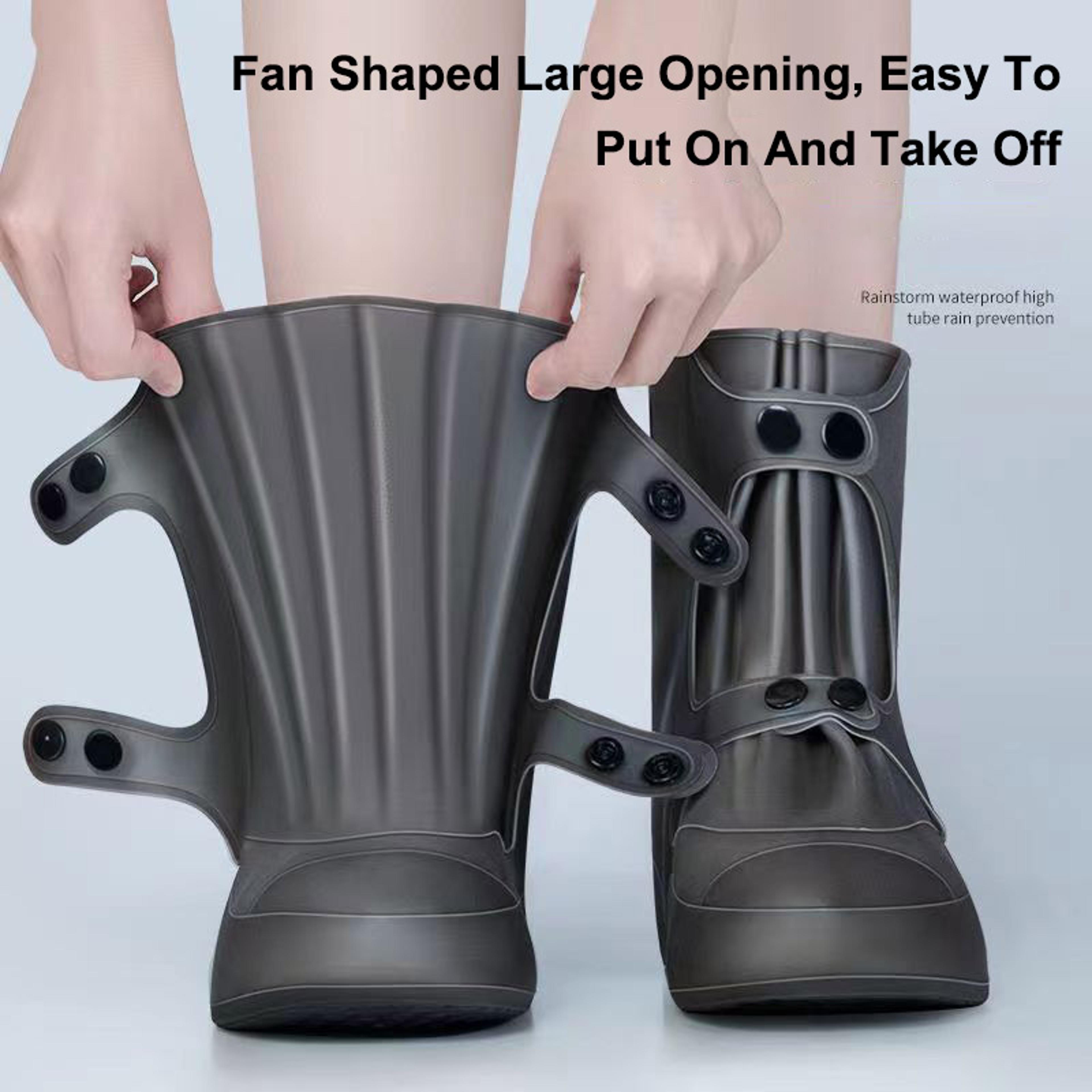 Waterproof Shoe Cover PVC Reusable Rain Boot Cover Snow Ski Foot Cover Thickened Warm Outdoor Prote 2