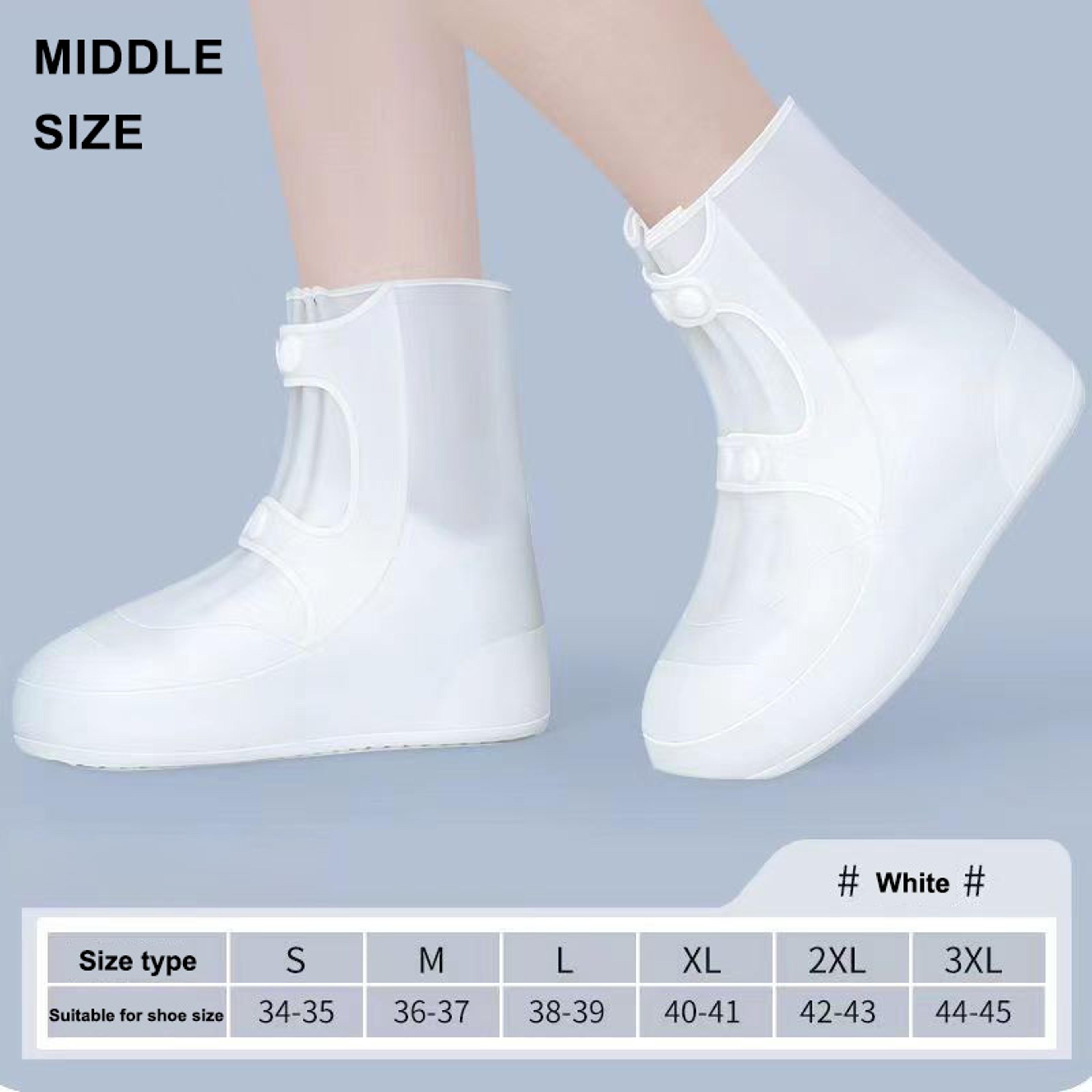 Waterproof Shoe Cover PVC Reusable Rain Boot Cover Snow Ski Foot Cover Thickened Warm Outdoor Prote 3