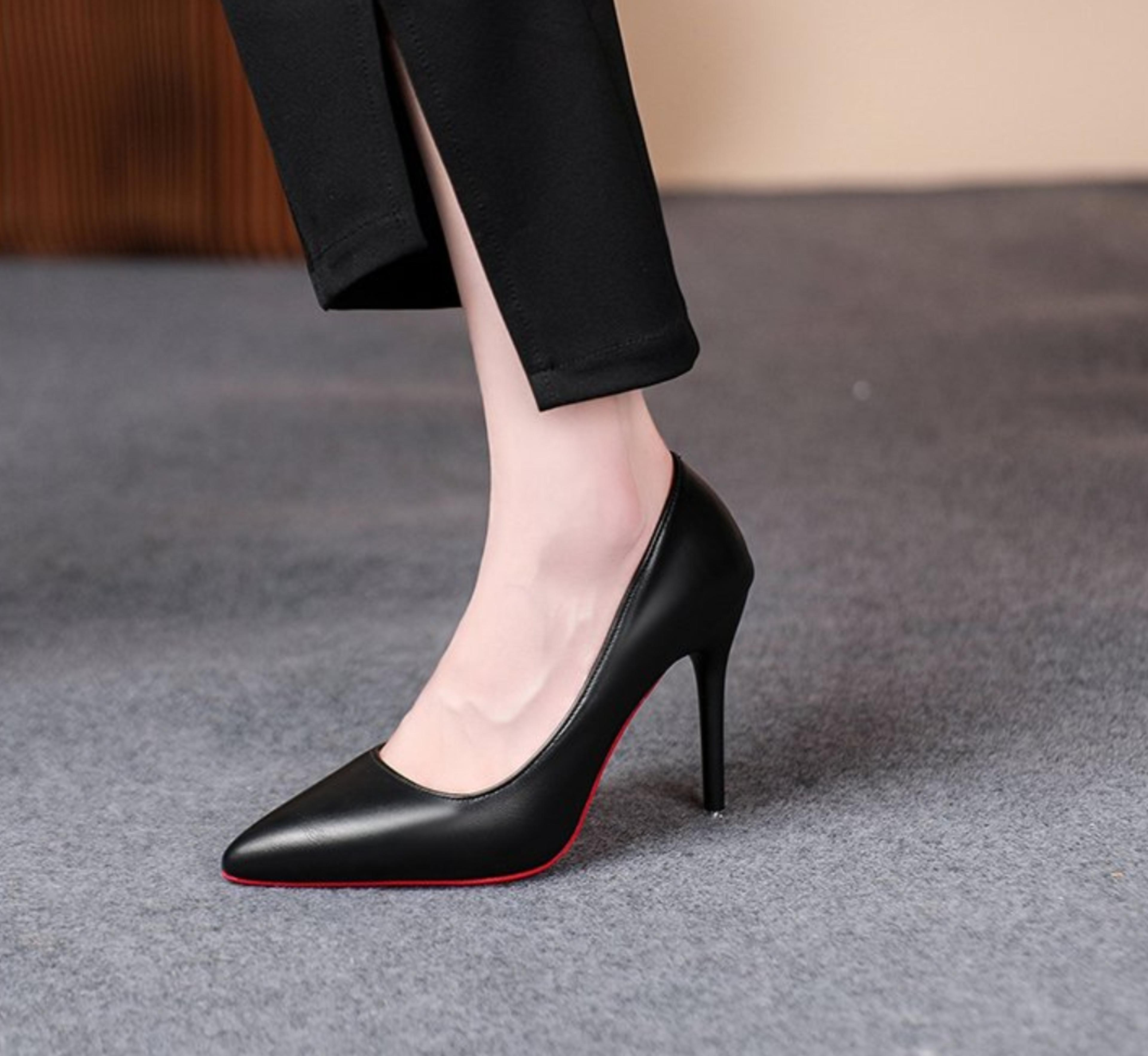 Sexy Red Bottom Women High Heels Classic Ladies Pumps Autumn Leather Dress Heel Shoes For Women 11