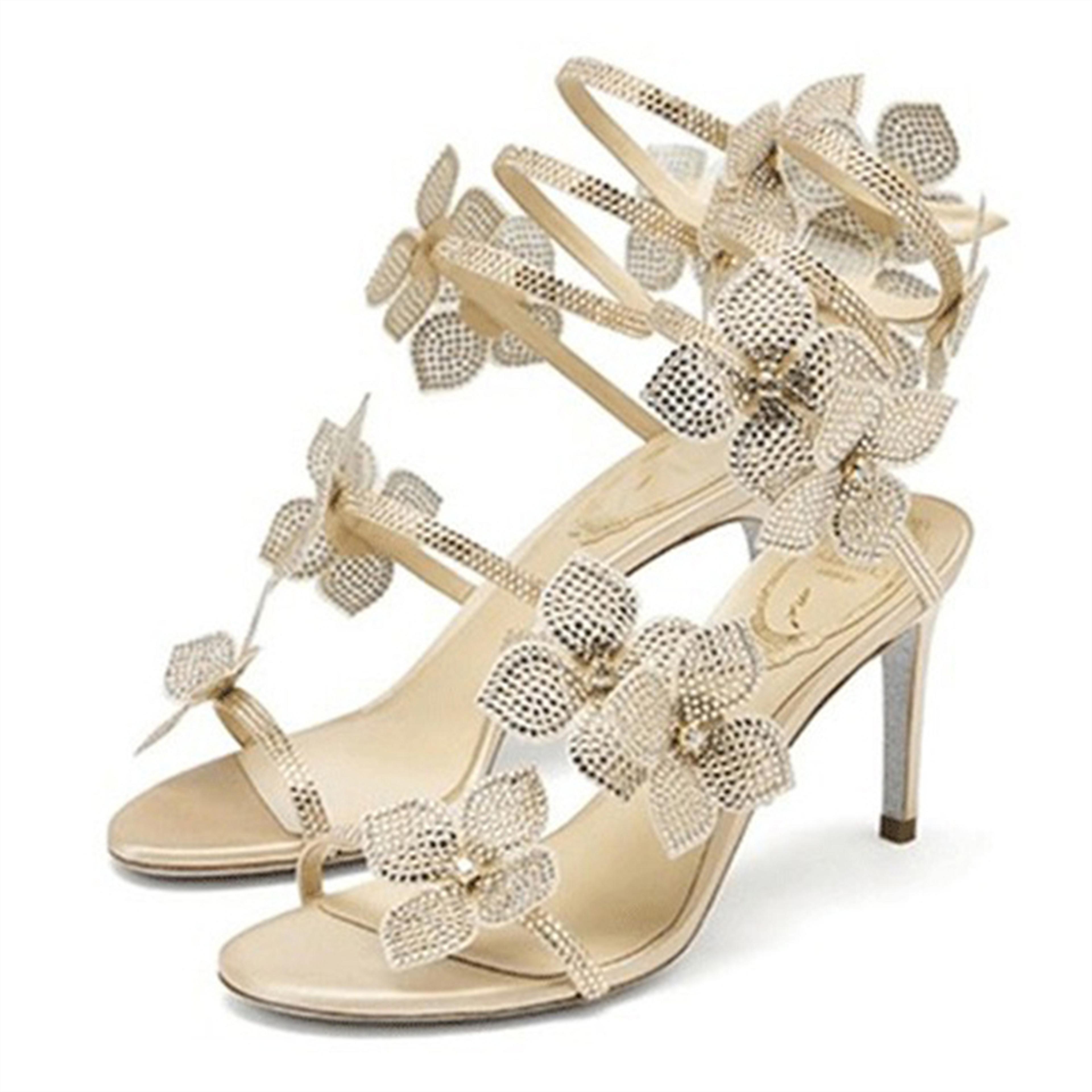 Sexy Crystal Flower Thin High Heels Narrow Band Women Sandals Ankle Strap Street Style Pole Dancing 4