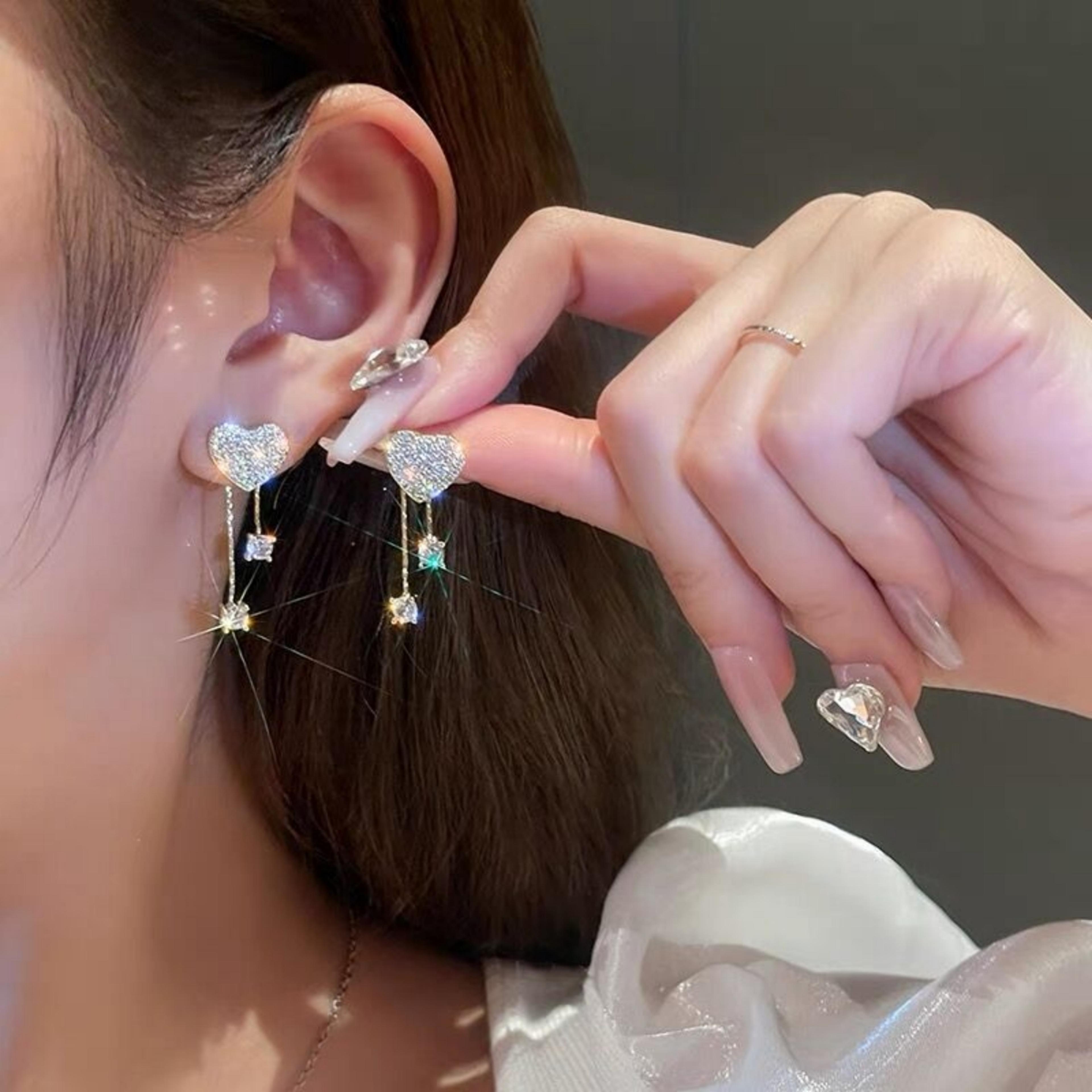 Womens Silver Needle Bow Earrings Studded With Diamond Pearl Highend Fashionable And Refreshing Des 2