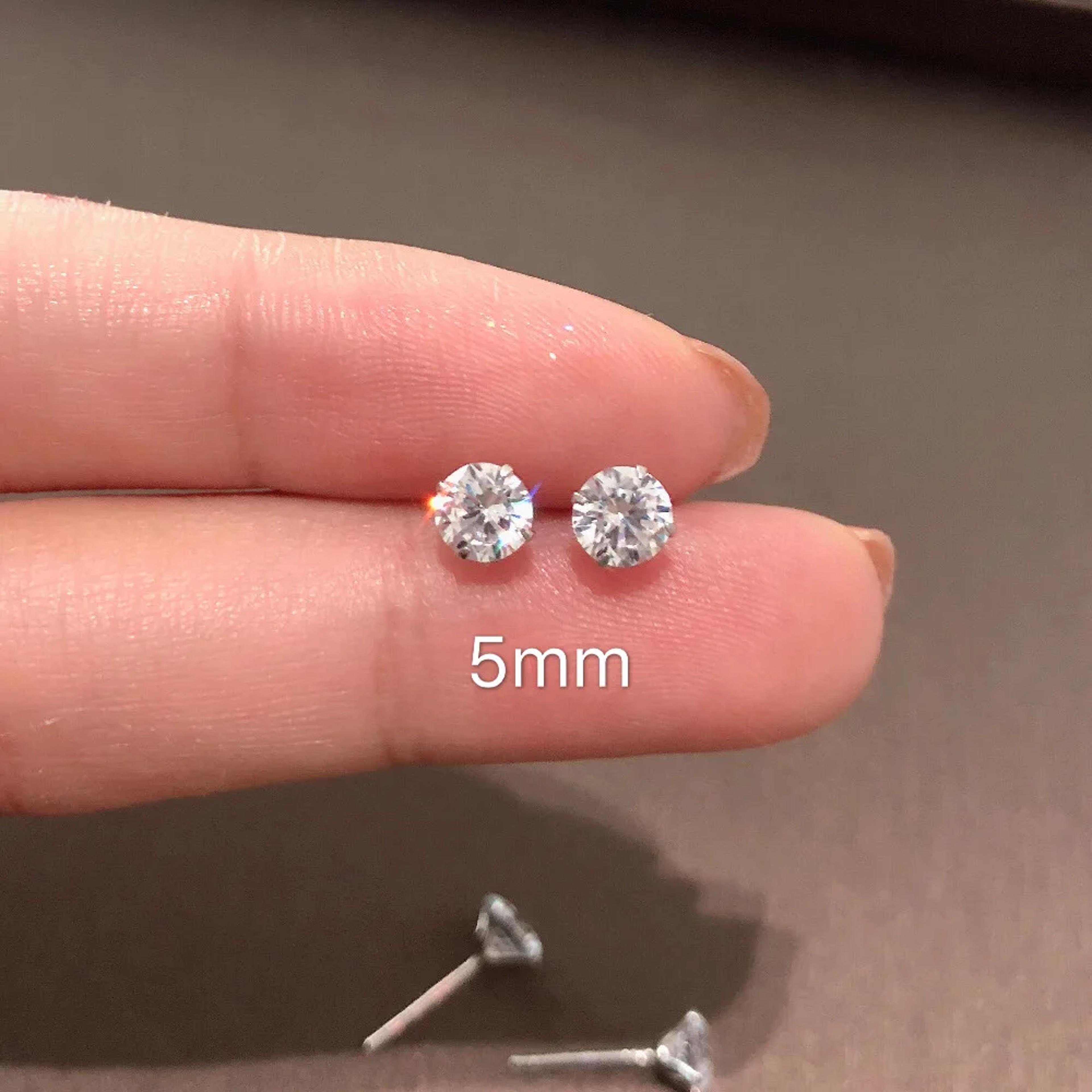 Sterling Silver Jewellery Cute Tiny Clear Crystal Stud Earrings Fashion Gift For Women Girls Teens  5