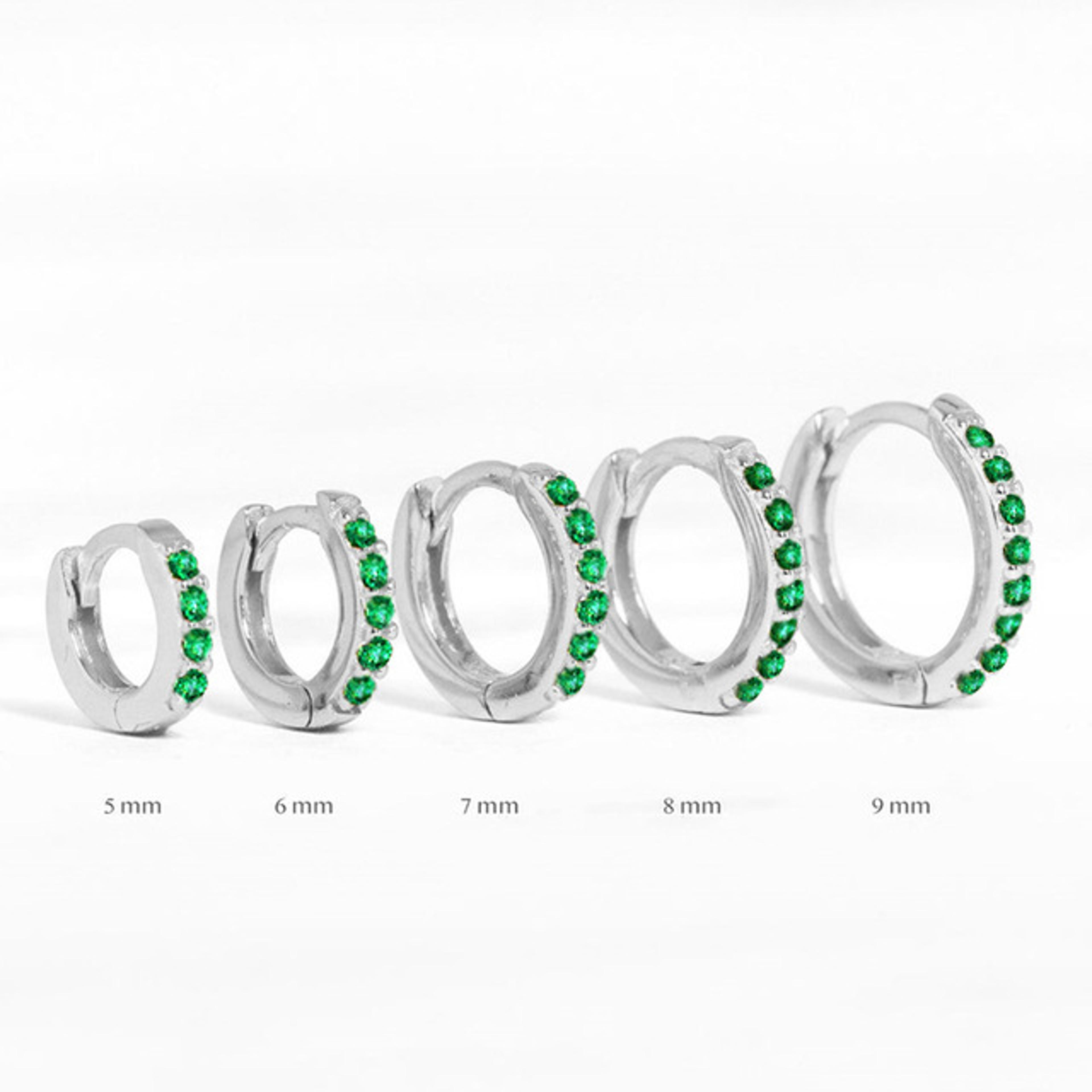Stainless Steel Minimal Crystal Zircon Hoop Earrings Small Cartilage Piercing Gold And Silver Color 12