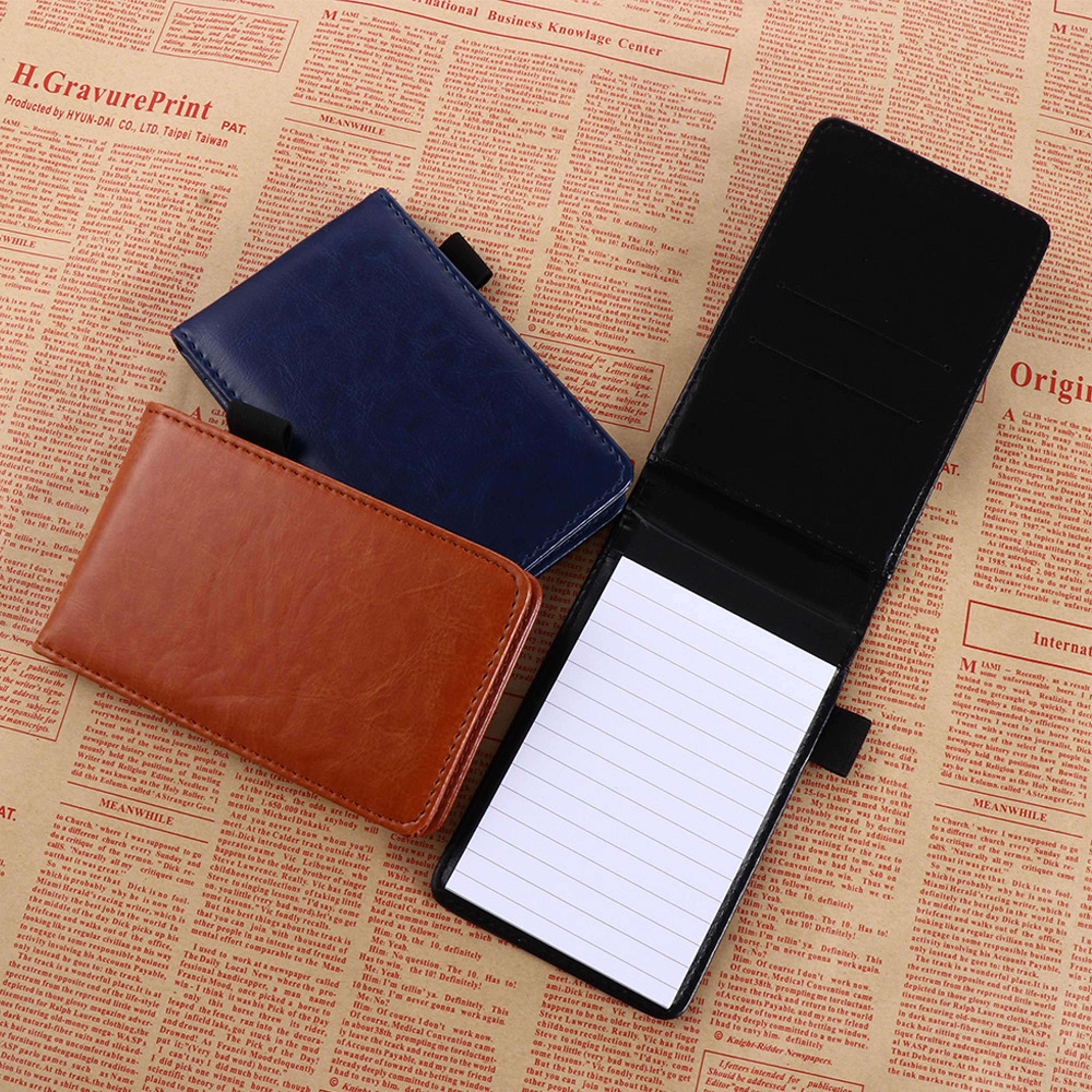 Leather Cover Pocket Planner Small Notepad Notebook Business Diary Office Stationery School Memos N 2