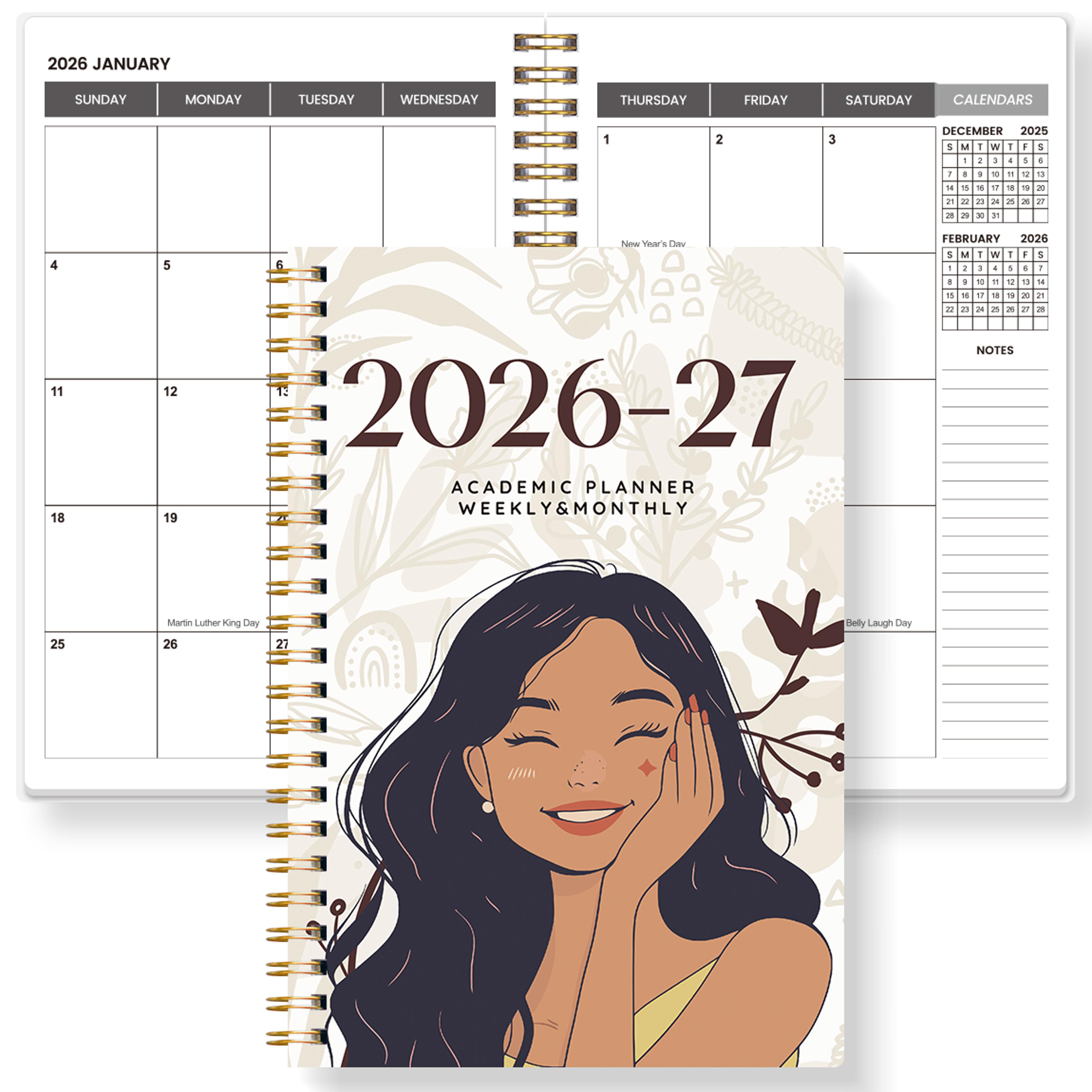 Weekly  Monthly Planner Spiral Organizer With Calendar  Notes School  Office Supplies 6