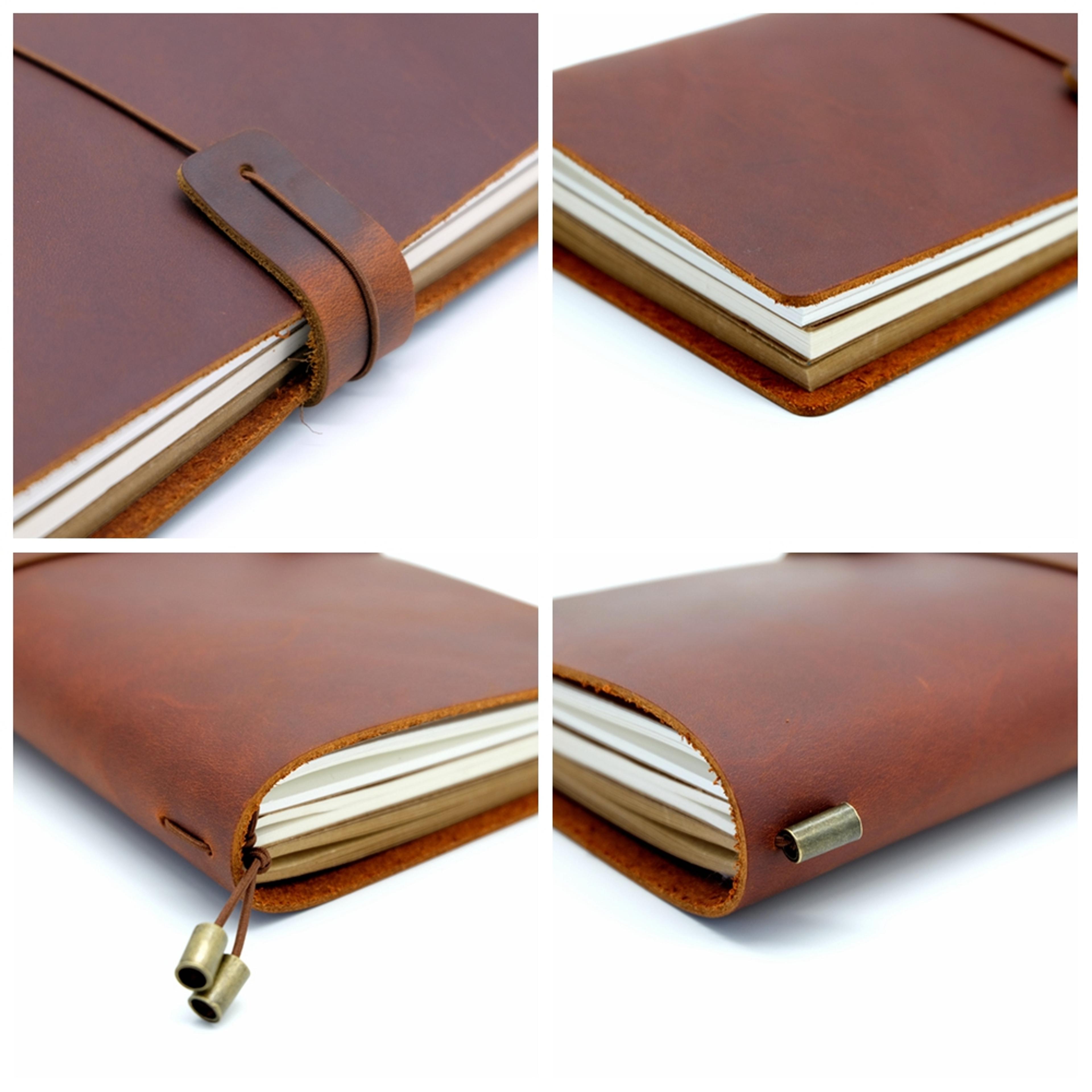 Handmade Genuine Leather Travellers Notebook Vintage Cowhide Travel Diary Journal Perfect Gift Plan 3