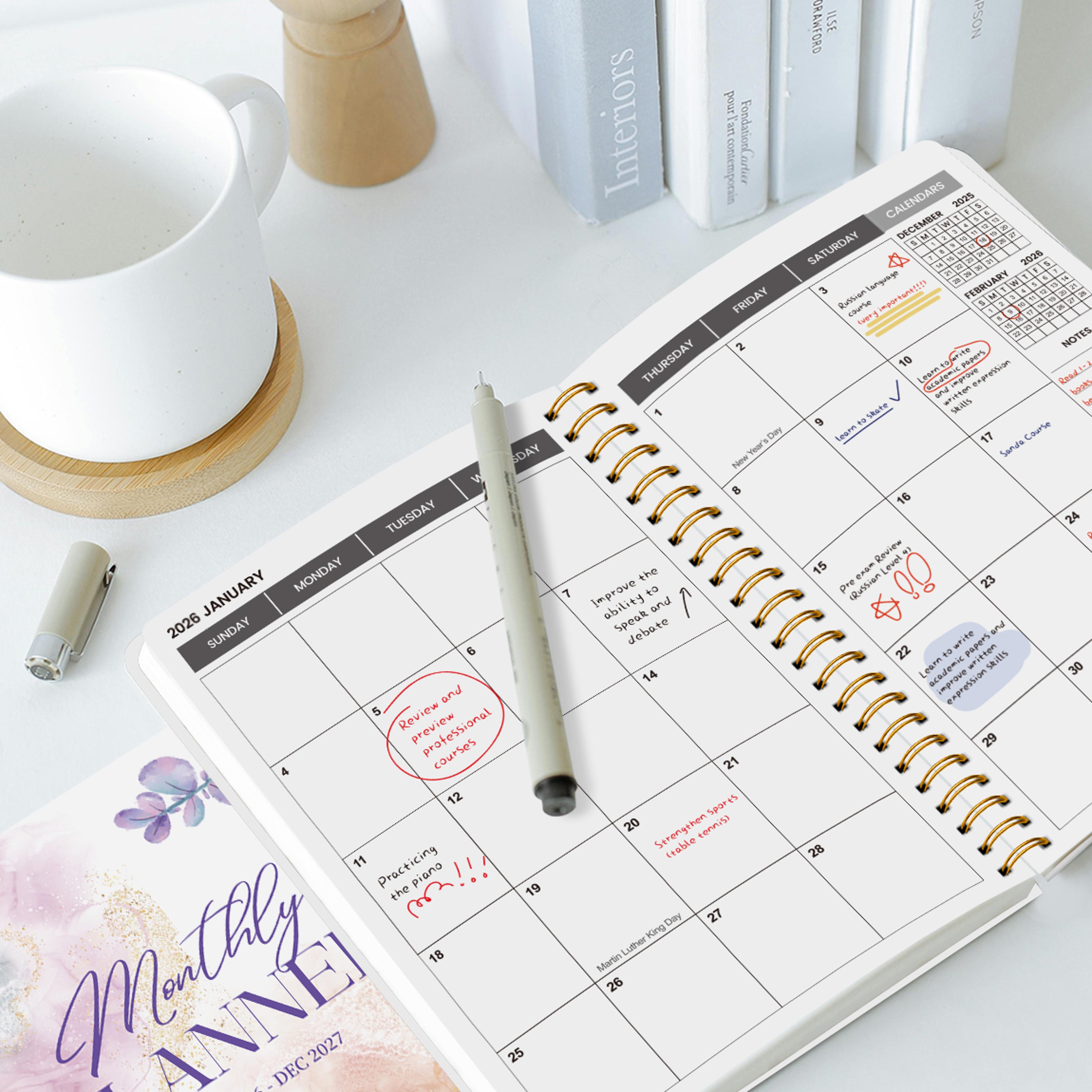 Weekly  Monthly Planner Spiral Organizer With Calendar  Notes School  Office Supplies Schedule  Pla 2