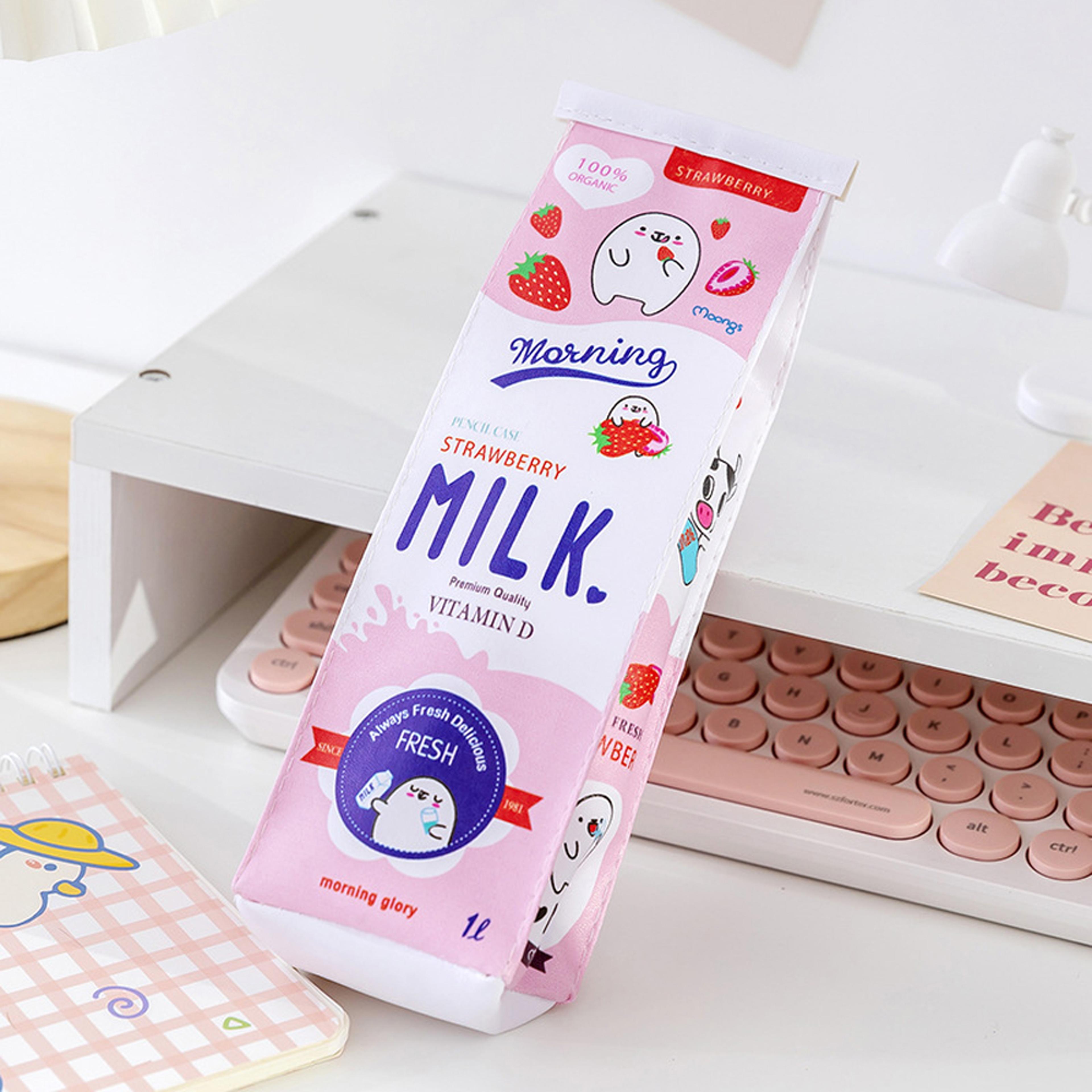 Creative Cartoon Pencil Case Cute Milk Shape School Pencil Box Unusual Pencil Cases For Boys And Gi 5