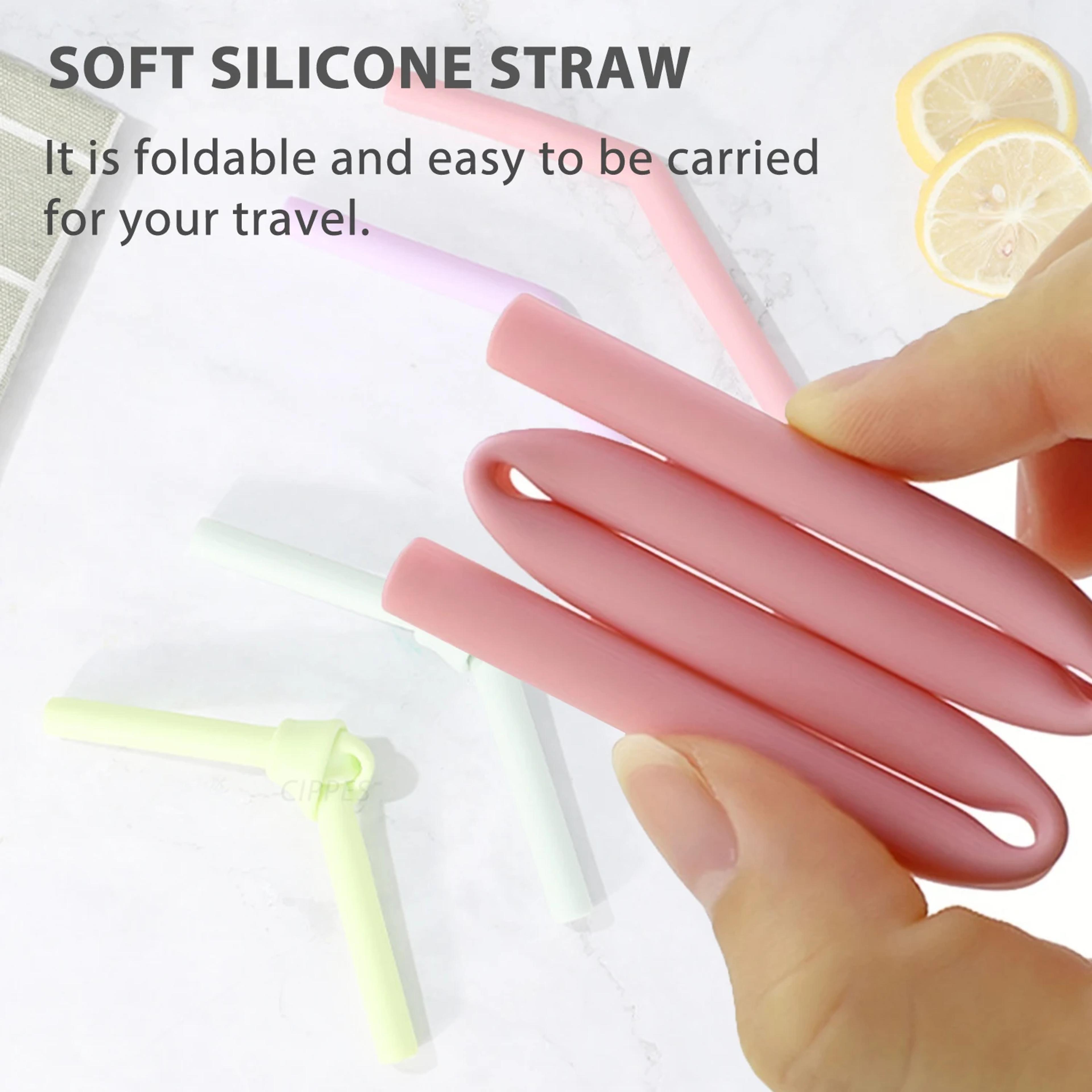 Reusable Colorful Silicone Straws Safe ScratchResistant  HeatResistant Bubble Tea Straw Cup Accesso 4
