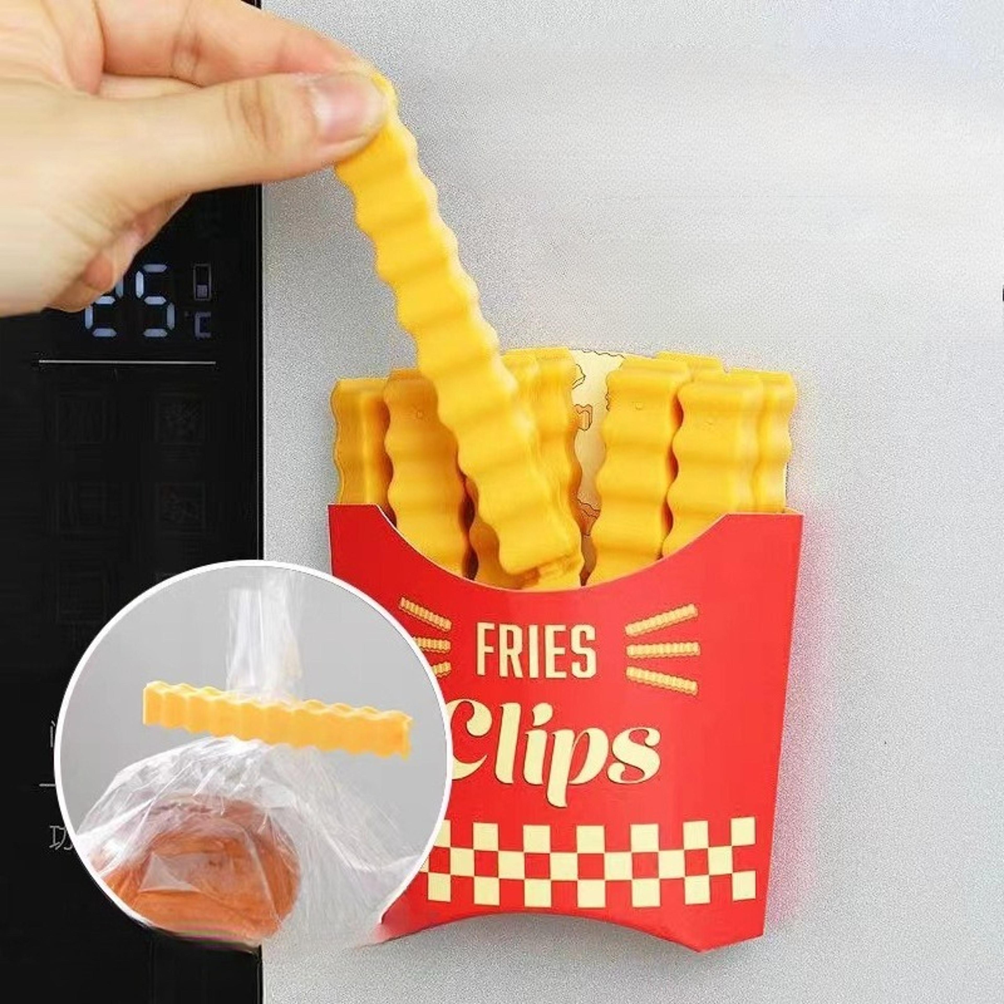 Potato FryShaped Sealing Clips Refrigerator Magnet Snack Seal Bag Clips ABS Magnetic Tool For Fresh 0