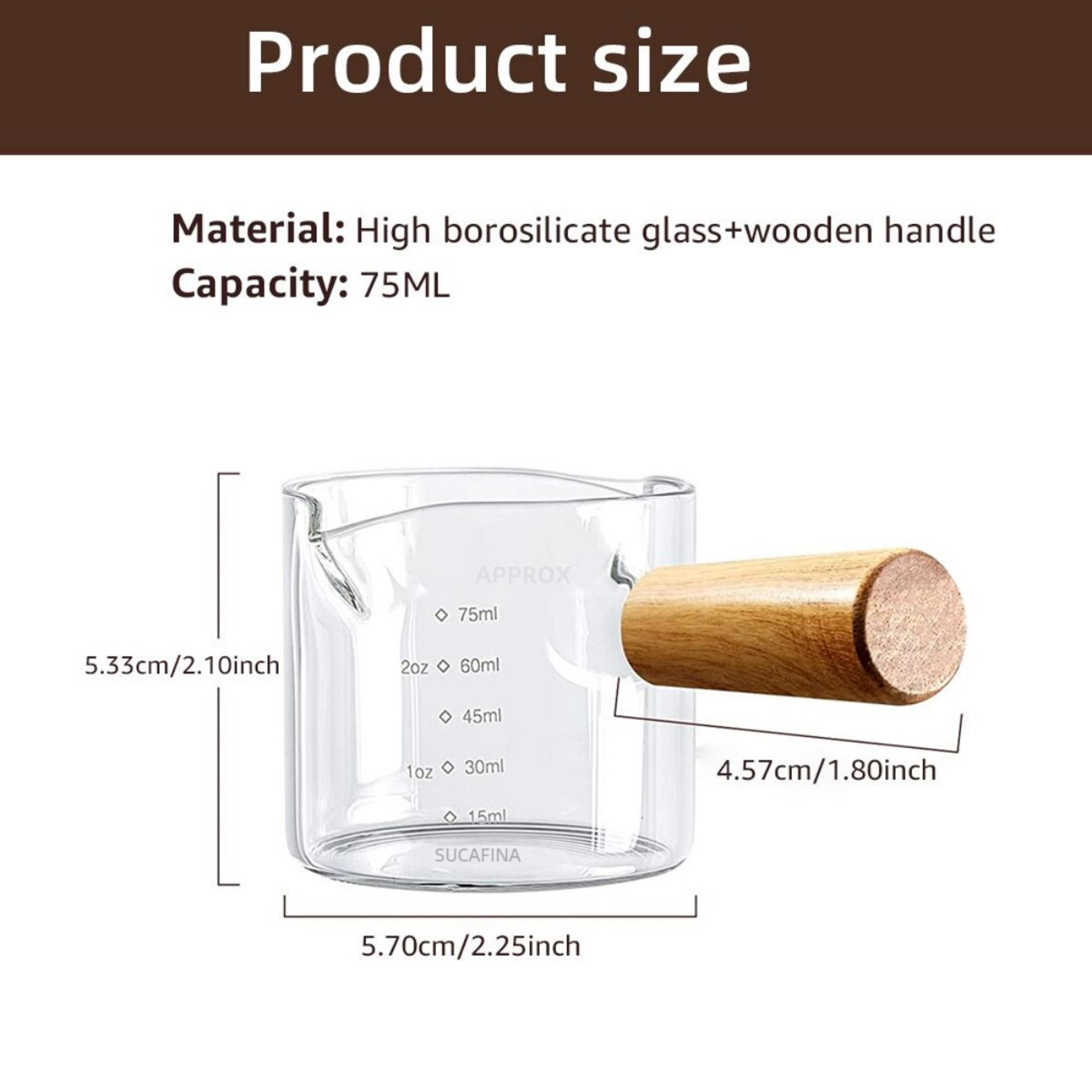 Glass Espresso Measuring Cup DoubleSingle Mouth Glass Milk Jug With Handle Glass Scale Measuring Mu 5