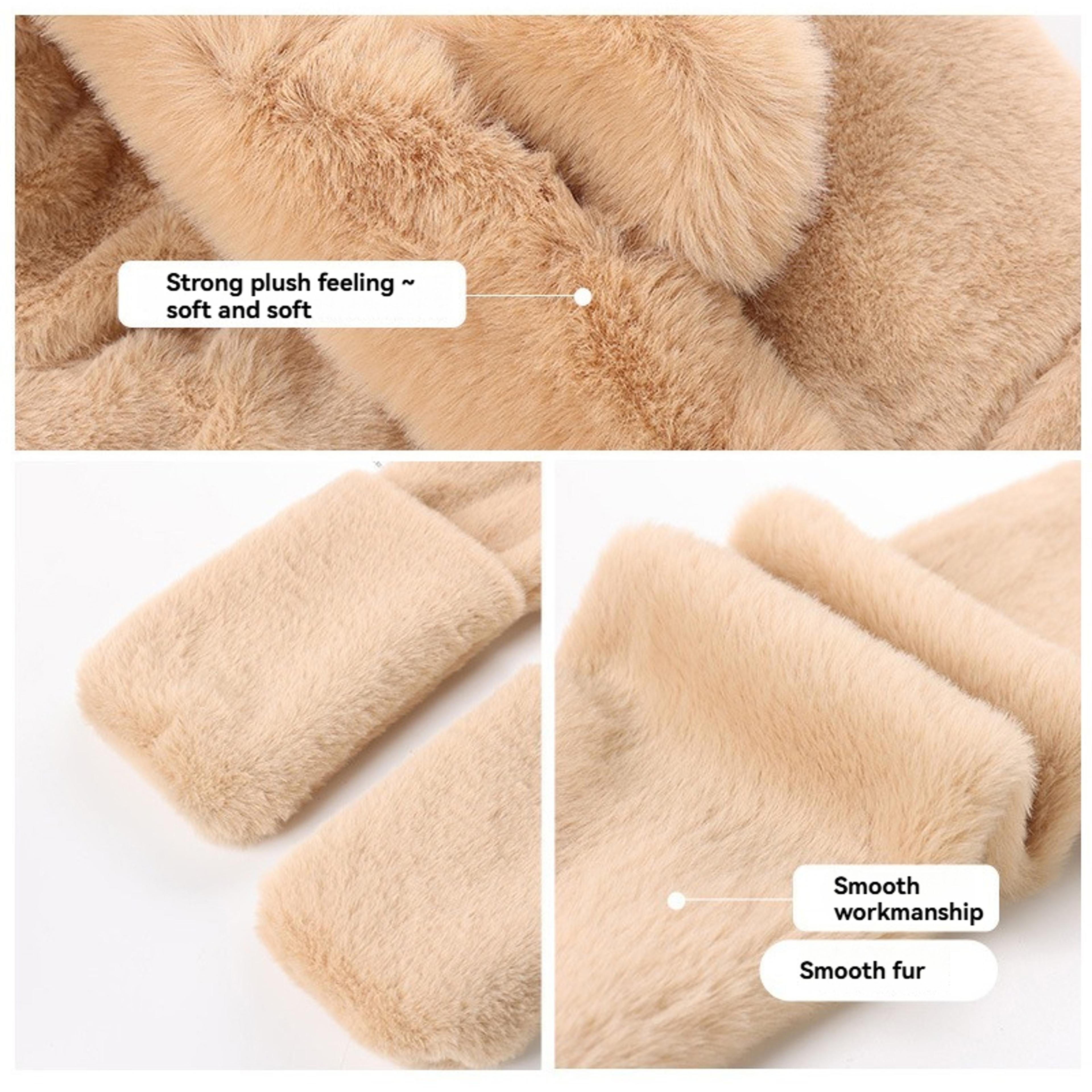 Winter Warm Plush Fleece Bear Ear Hooded Cap Scarf  Gloves Set Windproof Outdoor Accessories For Co 5