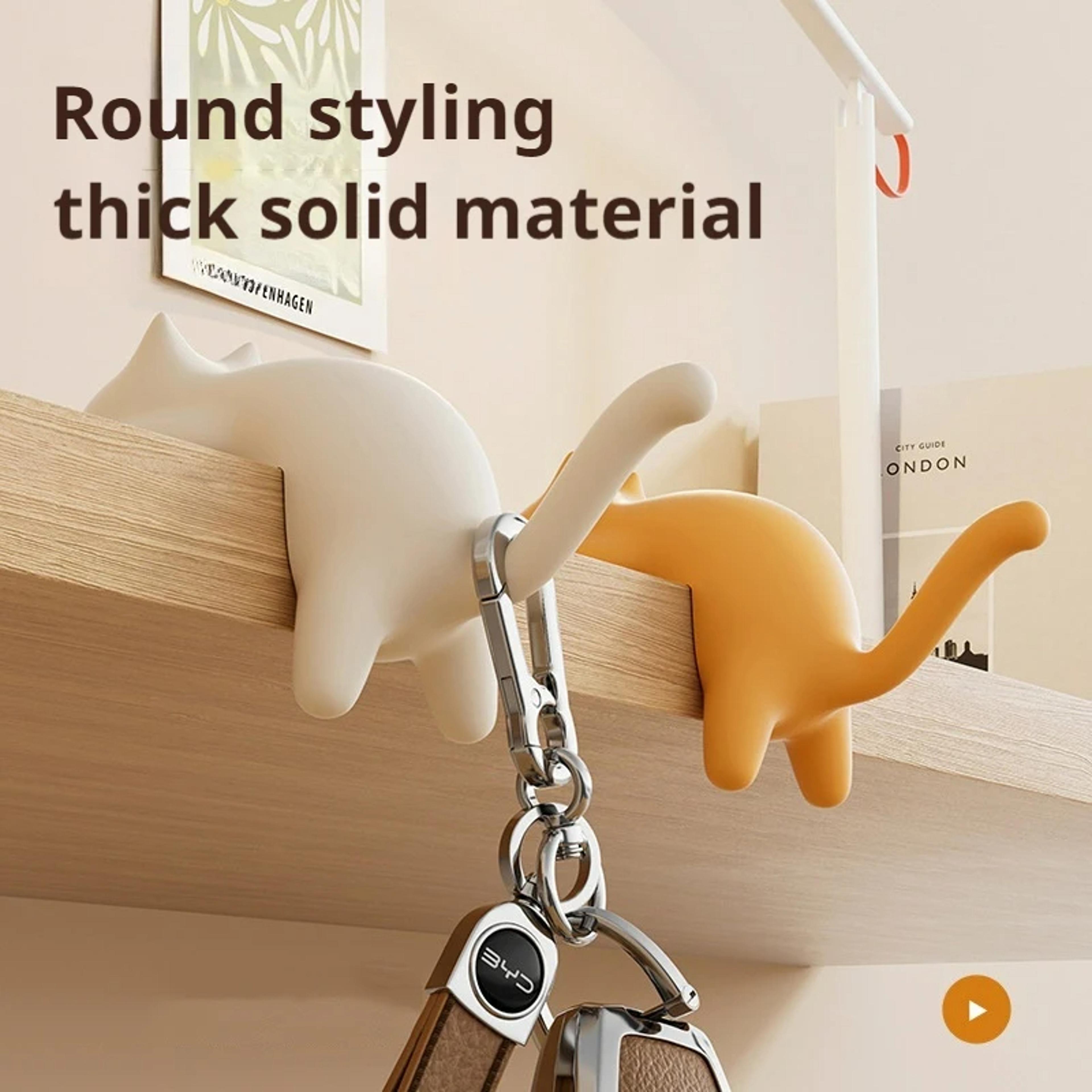 Cute CatShaped Creative Desktop Hooks Key Holder Organizer For Office Desk Bag Storage Hooks Table