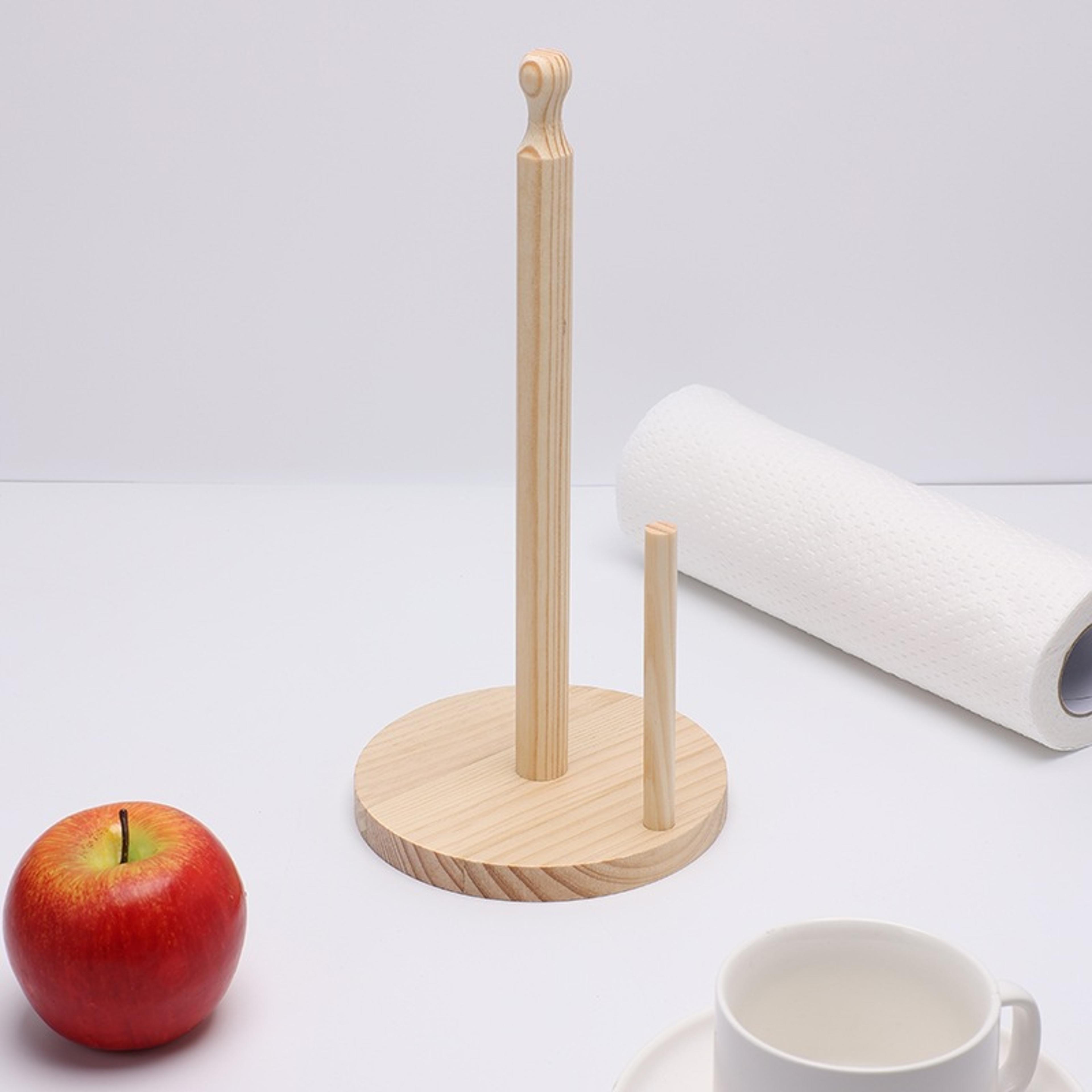 Fashionable Solid Wood Dining Table Tissue Holder Wooden Household Storage Roll Paper Holder Vertic