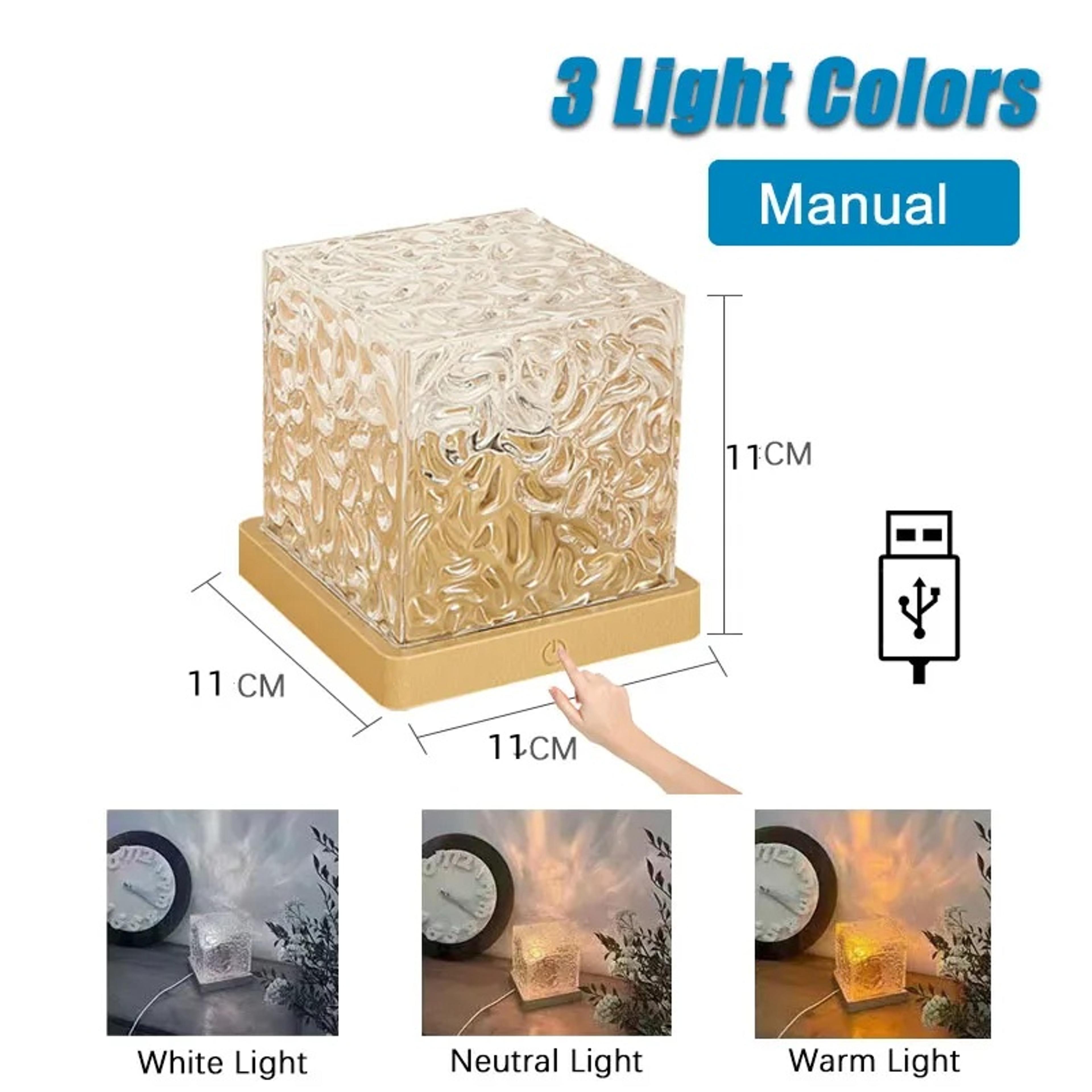 Dynamic Rotating Water Ripple Projector Night Light Changing RGB Lamp Remote Control Dimmable Table 2