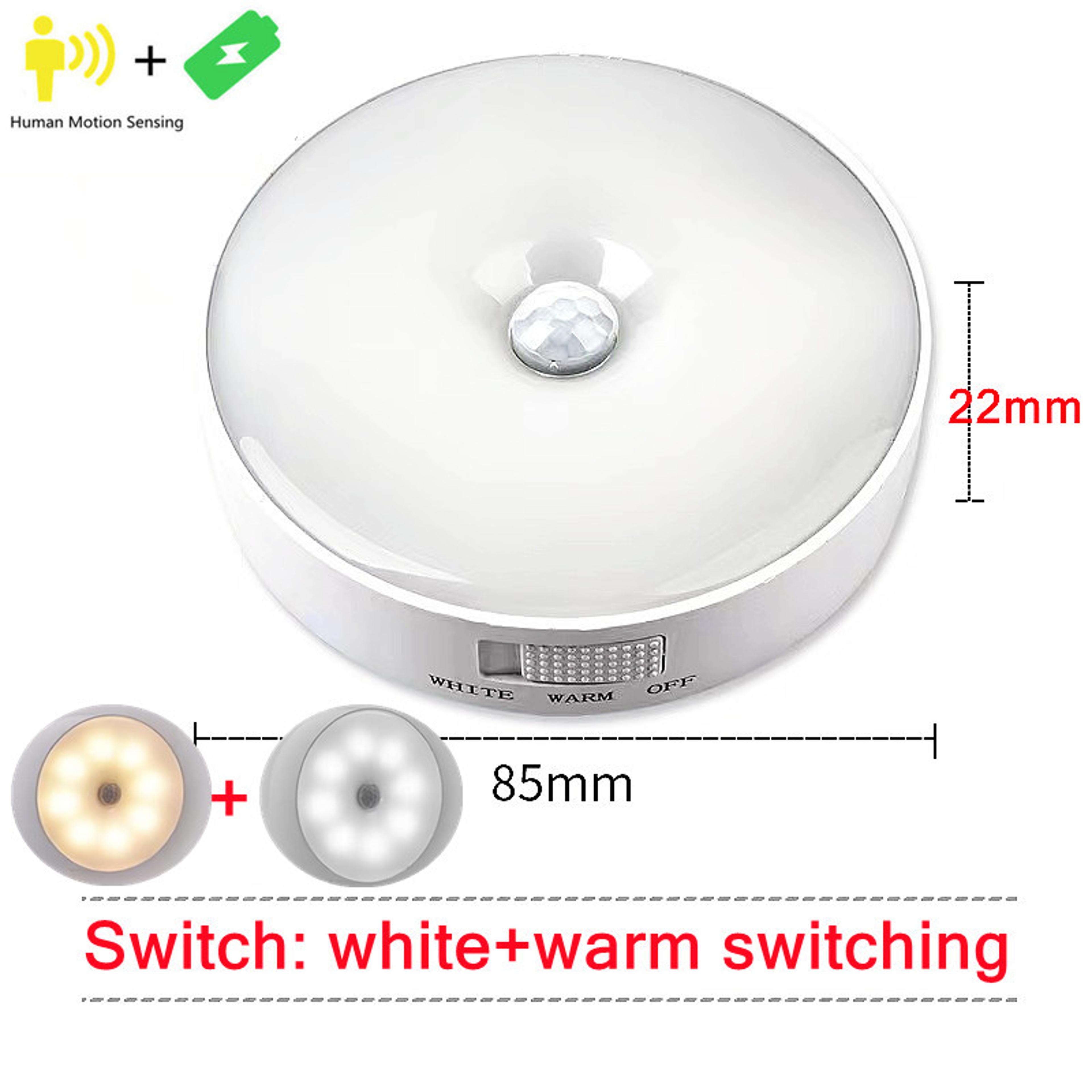 Motion Sensor Light LED USB Night Lights Rechargeable Lamp For Bedroom Staircase Hallway Wardrobe 6