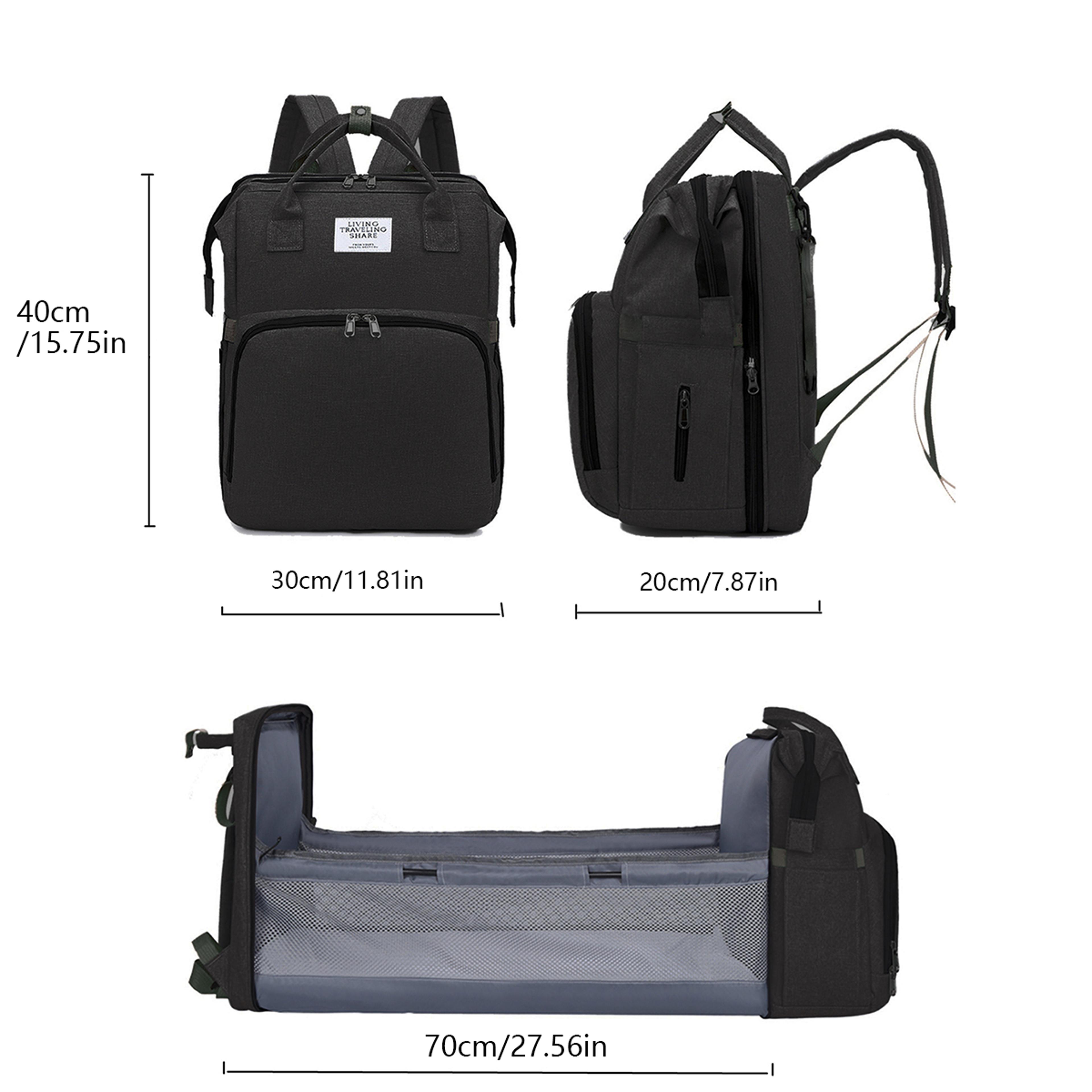 Fold Able Bed Diaper Bag With Changing Station Insulated Pocket Large Capacity MultiFunctional Doub 3