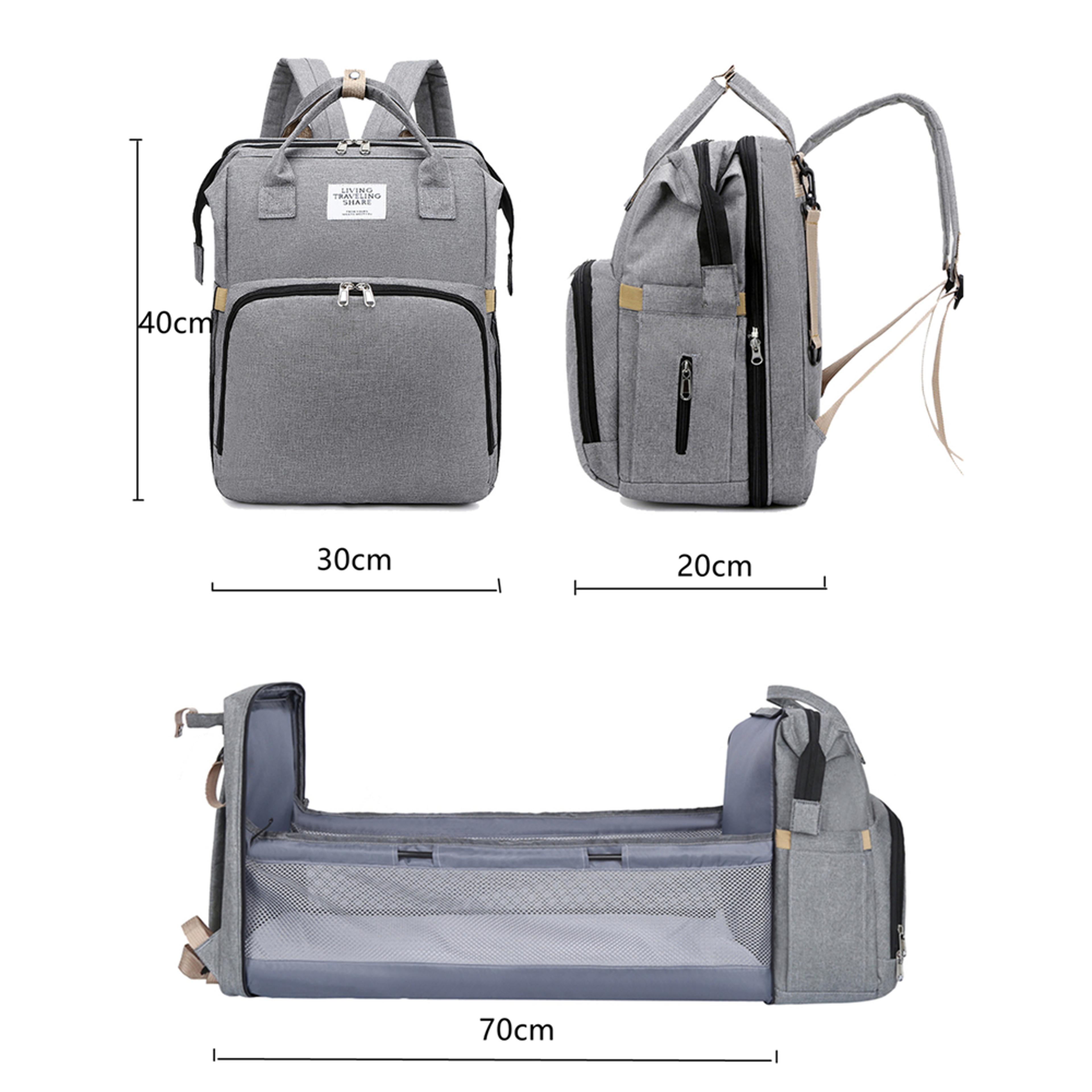 Fold Able Bed Diaper Bag With Changing Station Insulated Pocket Large Capacity MultiFunctional Doub 6