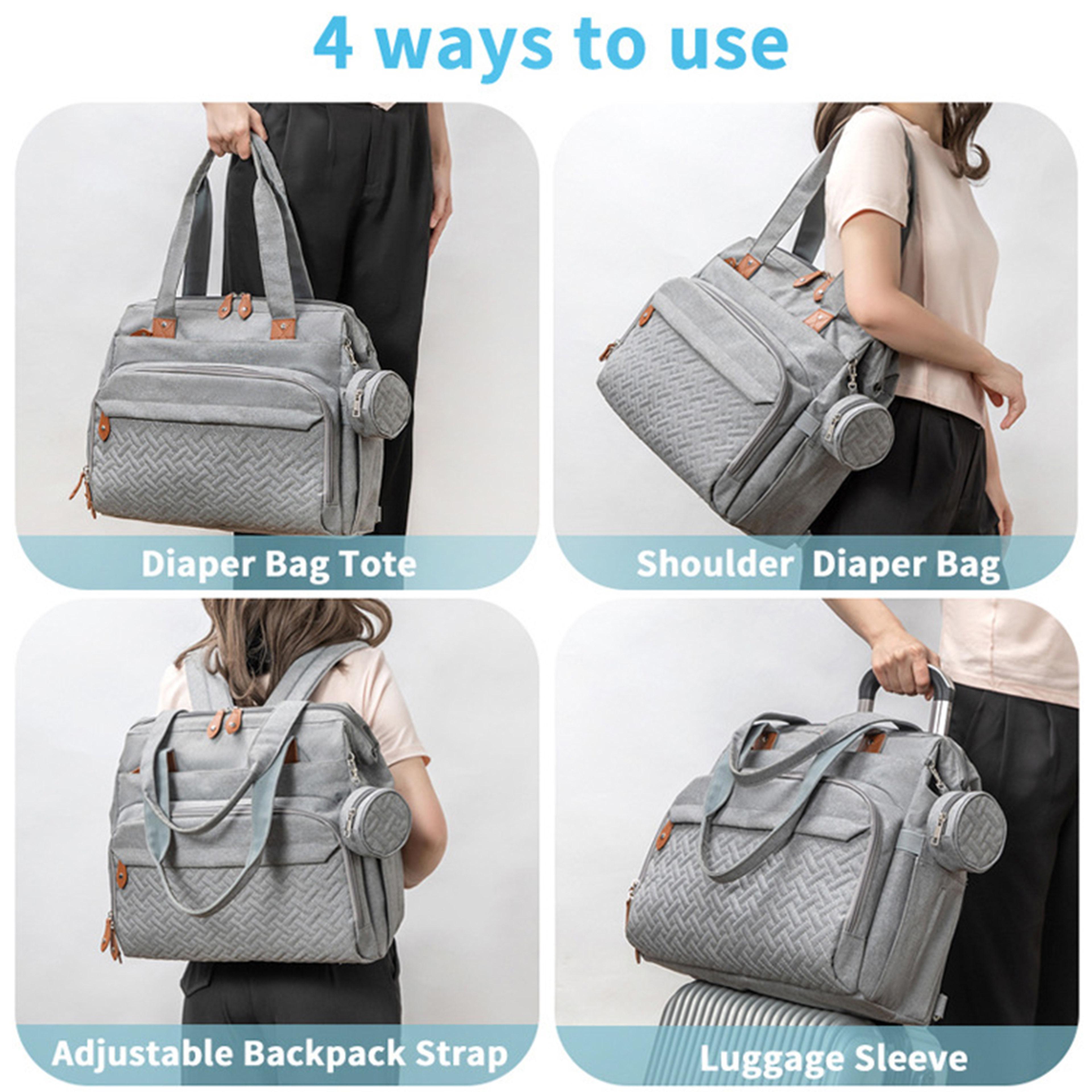Large Size Mom And Dad Backpack Baby Diaper Bag With Pacifier Bag Nappy Bag For Baby Essentials Mat 3