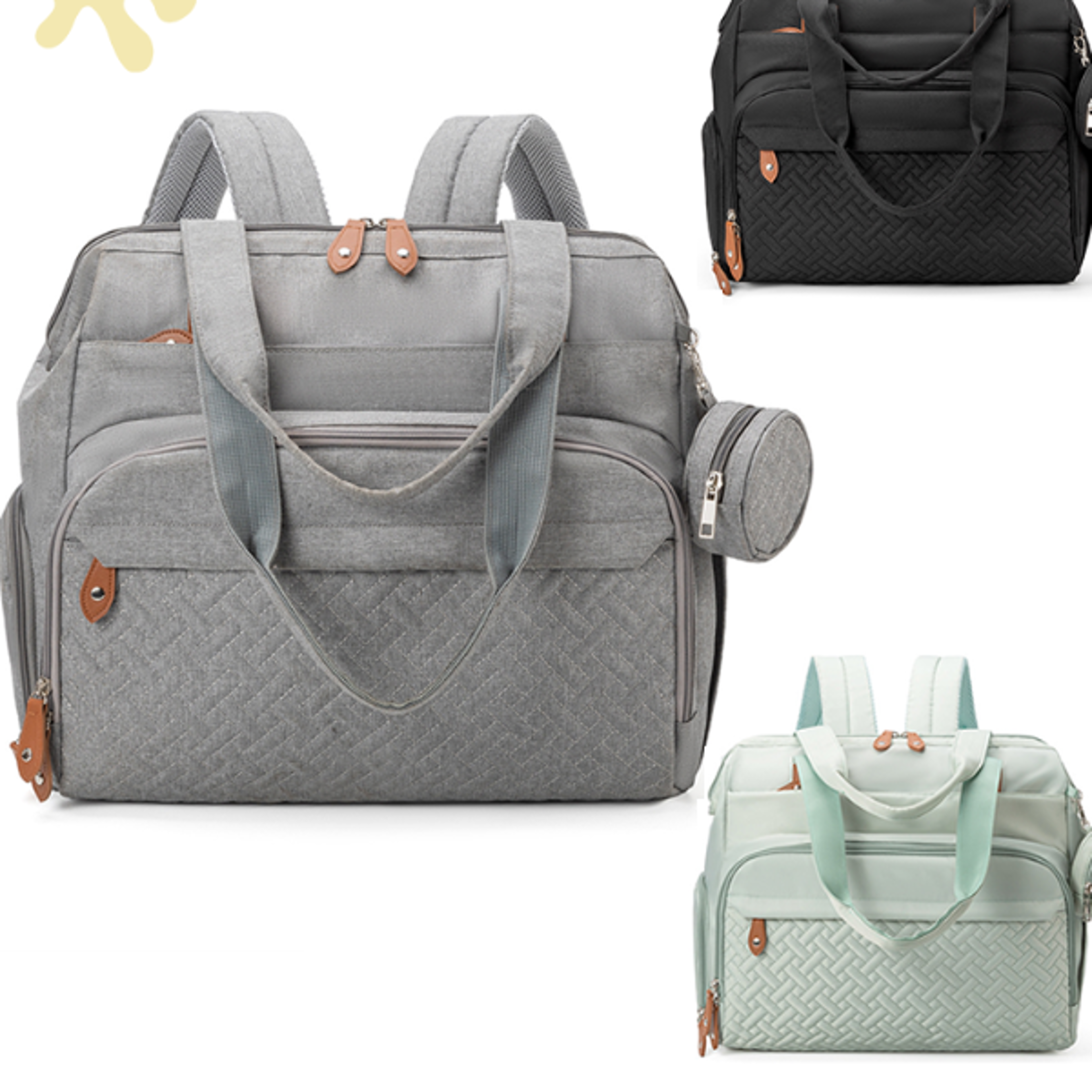 Large Size Mom and Dad Backpack Baby Diaper Bag with Pacifier Bag Nappy Bag for Baby Essentials Ma