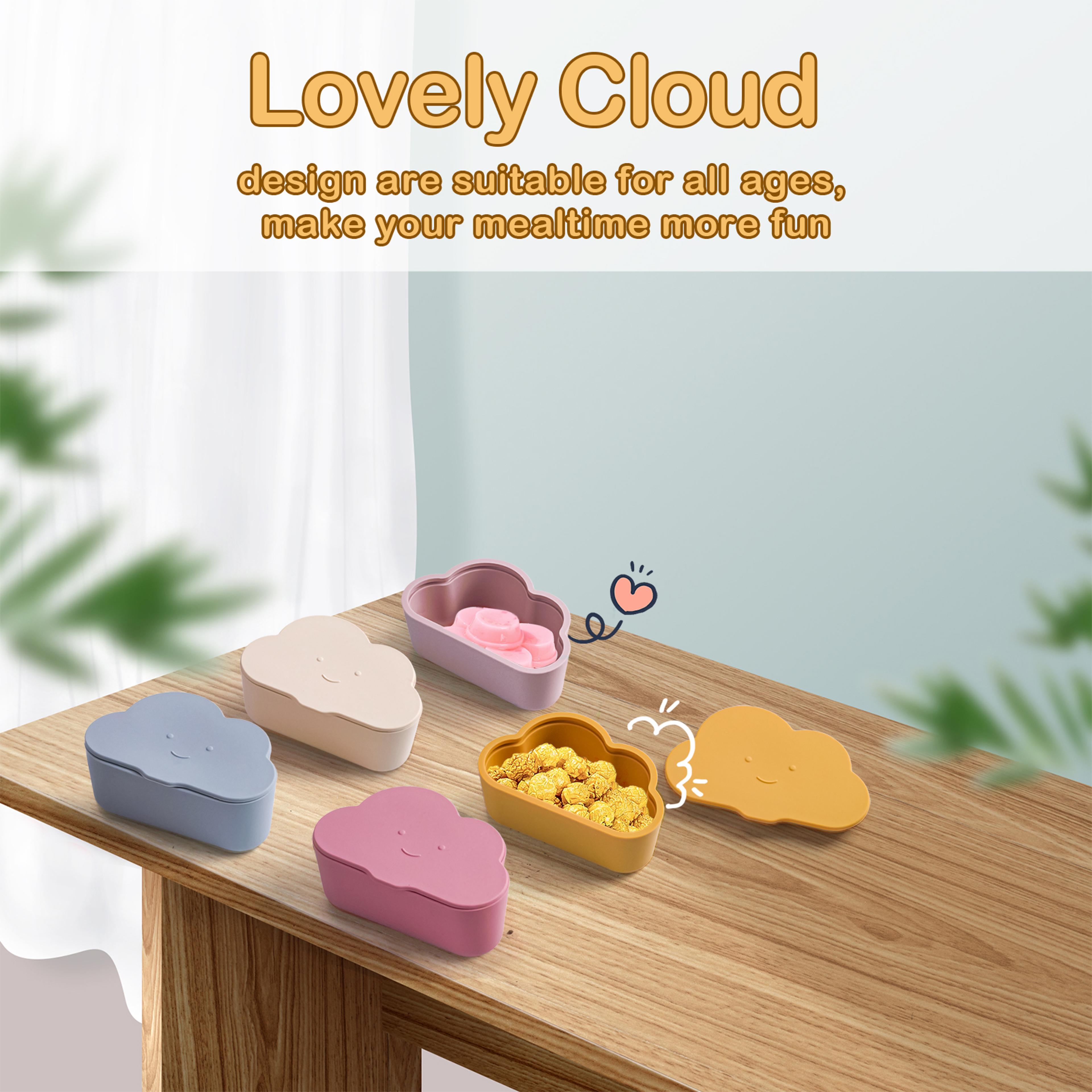Kids Silicone Food Storage Box Solid Color Baby Snack Cup Portable Children Snacks Container 4