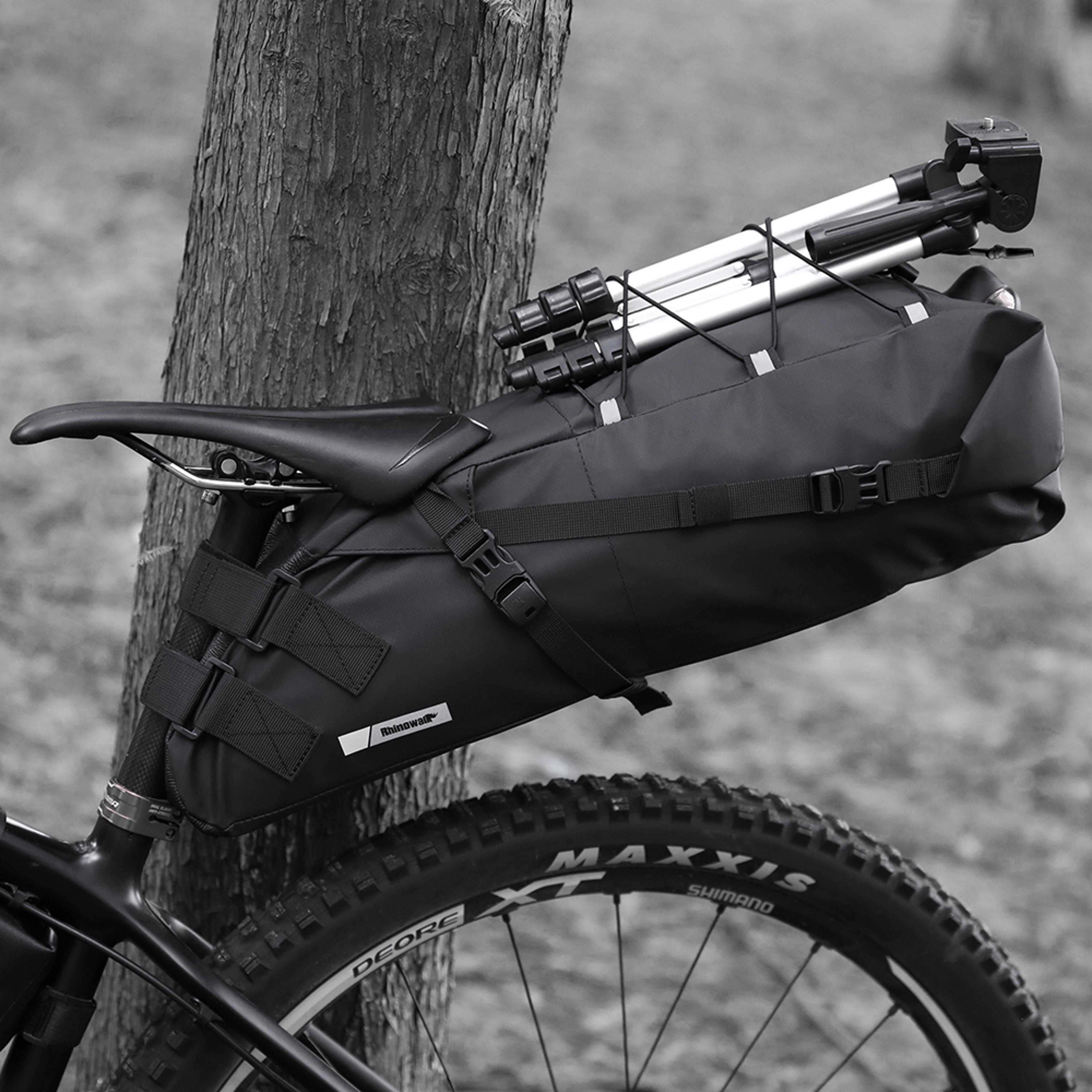 bike saddle bag waterproof, bicycle reflective tail rear bag, big capacity fold able mtb trunk pannier for cycling