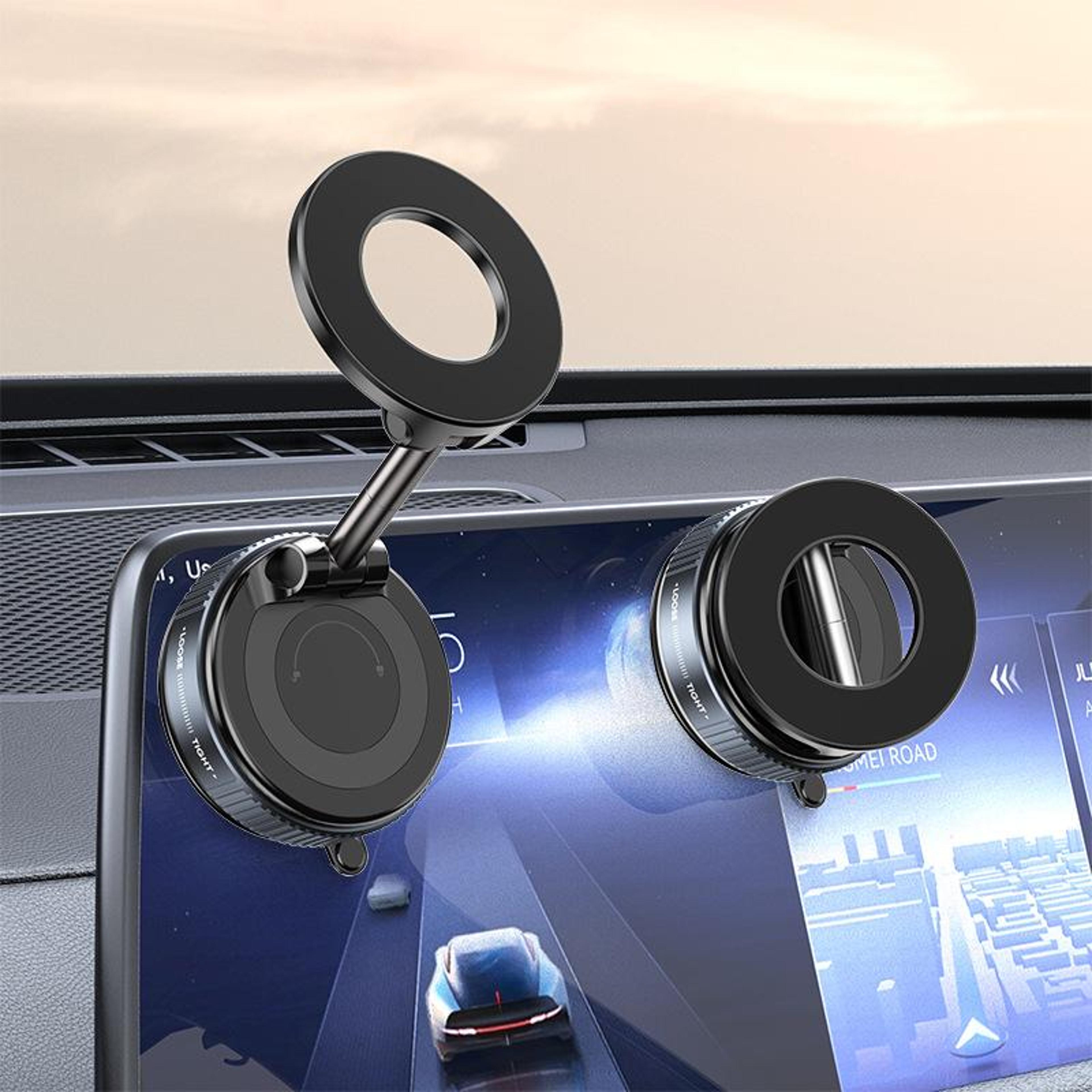 vacuum strong magnetic car phone holder, foldable 360° adjustable design, universal car/desk/bathroom mount