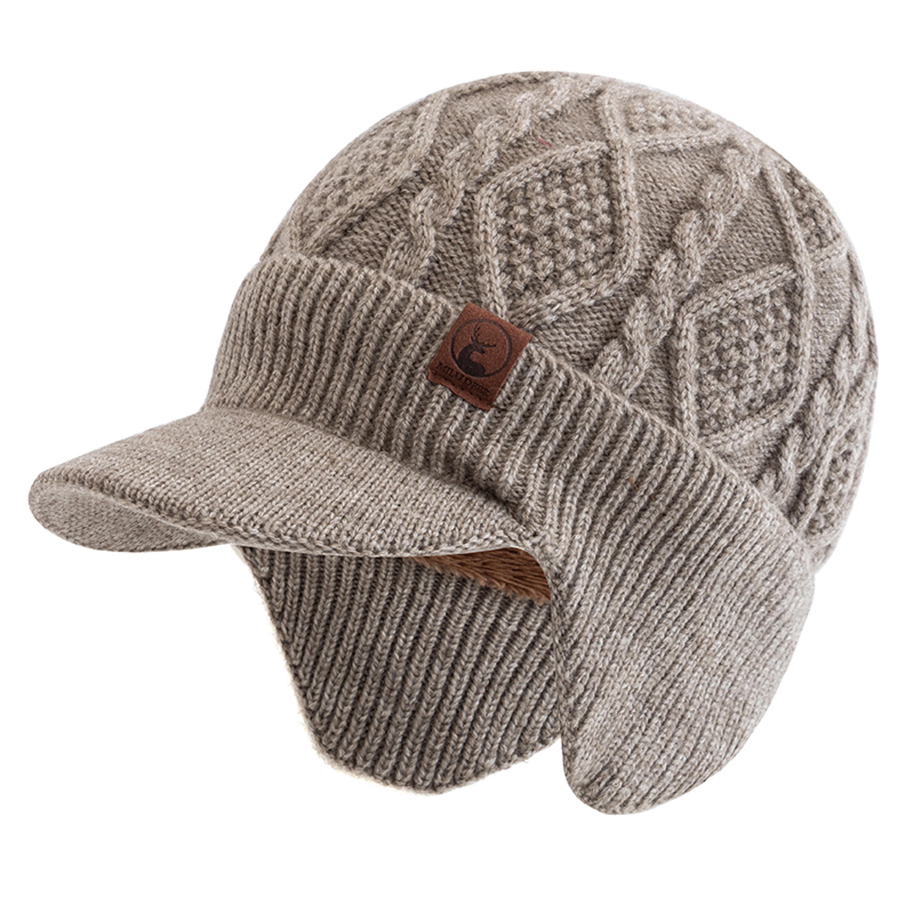 Hot Sale Unisex Winter Hat Plush Fur Lined Warm Ear Flap Cap Soft Beanie Outdoor Thick Ski Knitted  9