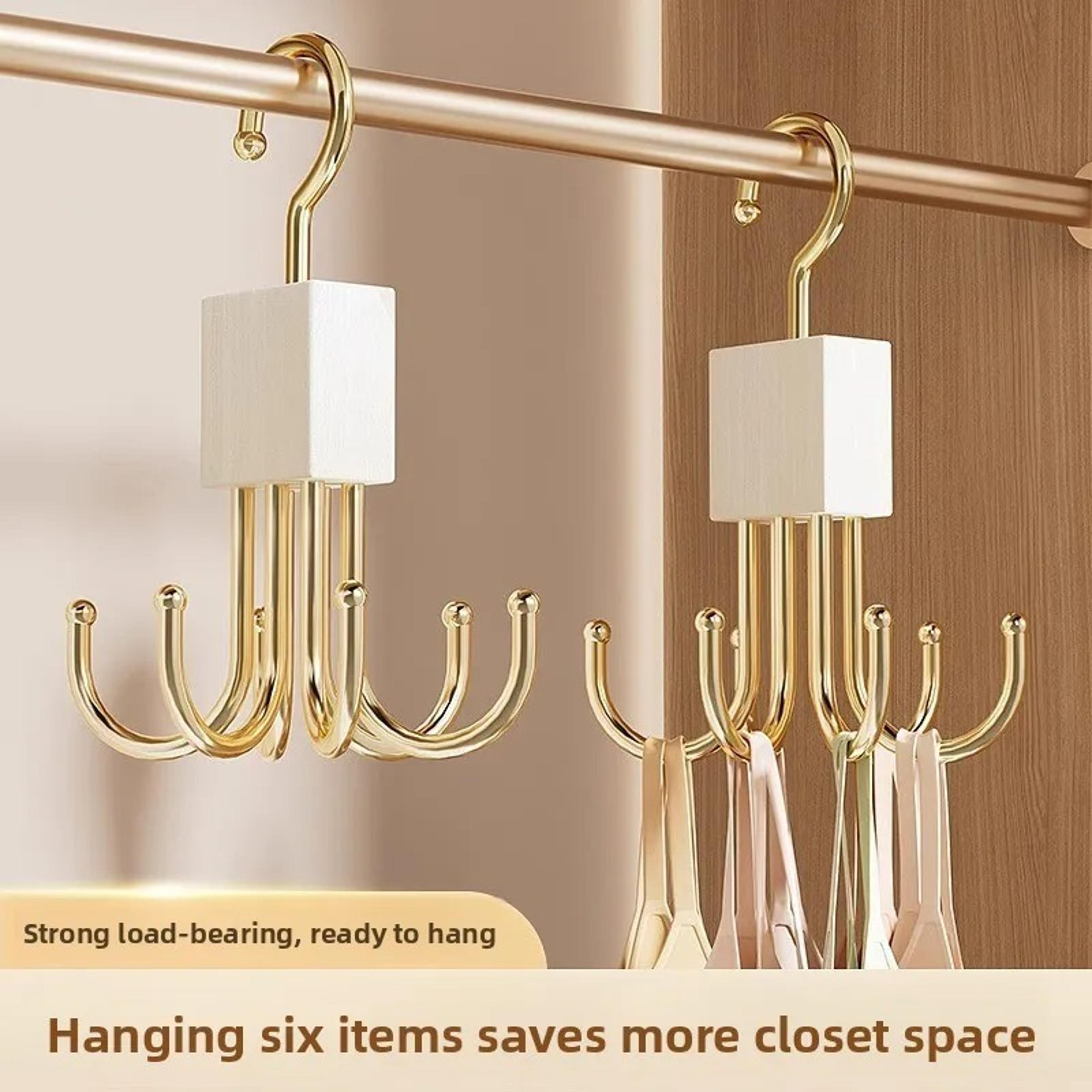 Rotating Storage Hanger With Hooks Enhanced Belt And Scarf Rack Wooden Wardrobe Organizer 1