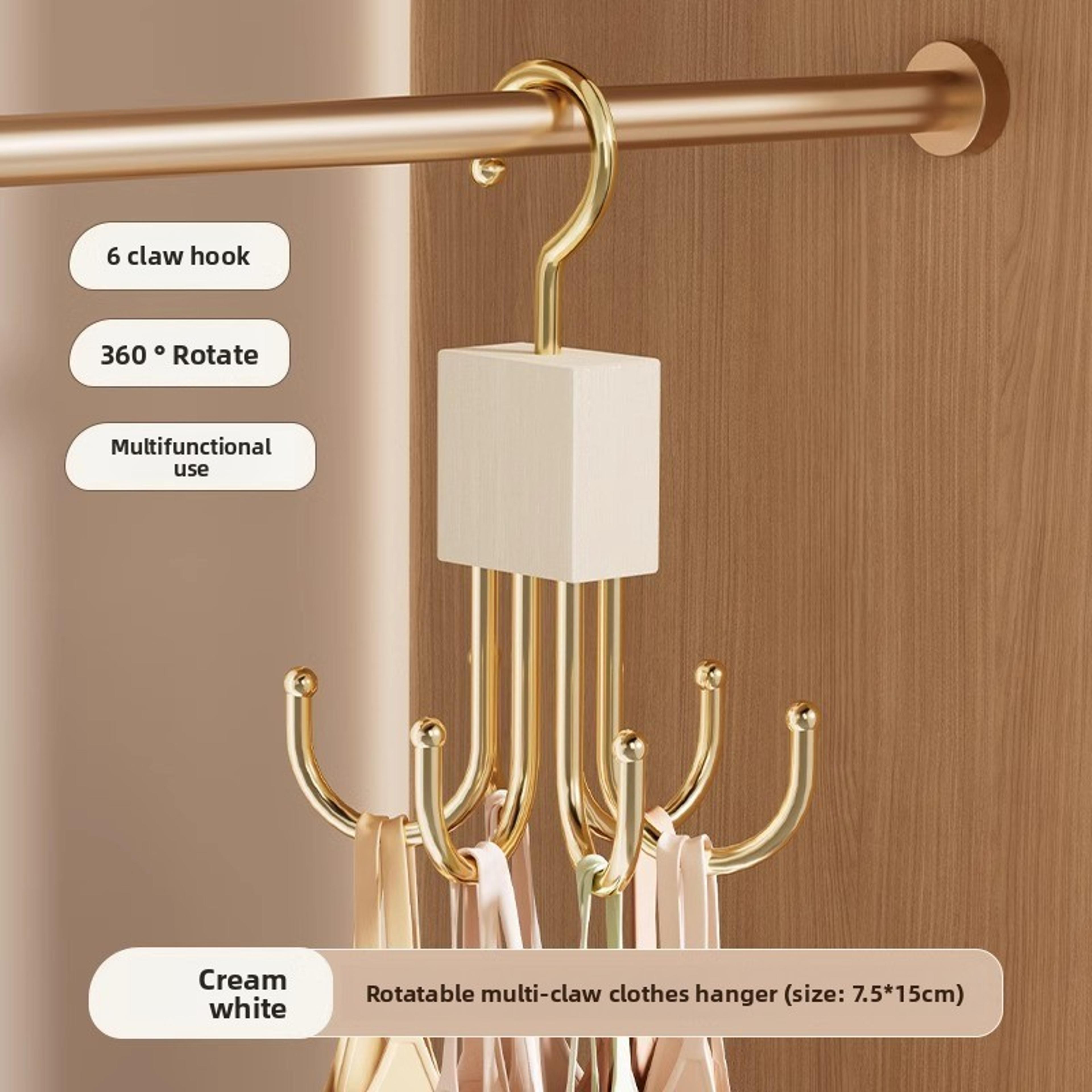 Rotating Storage Hanger With Hooks Enhanced Belt And Scarf Rack Wooden Wardrobe Organizer 8