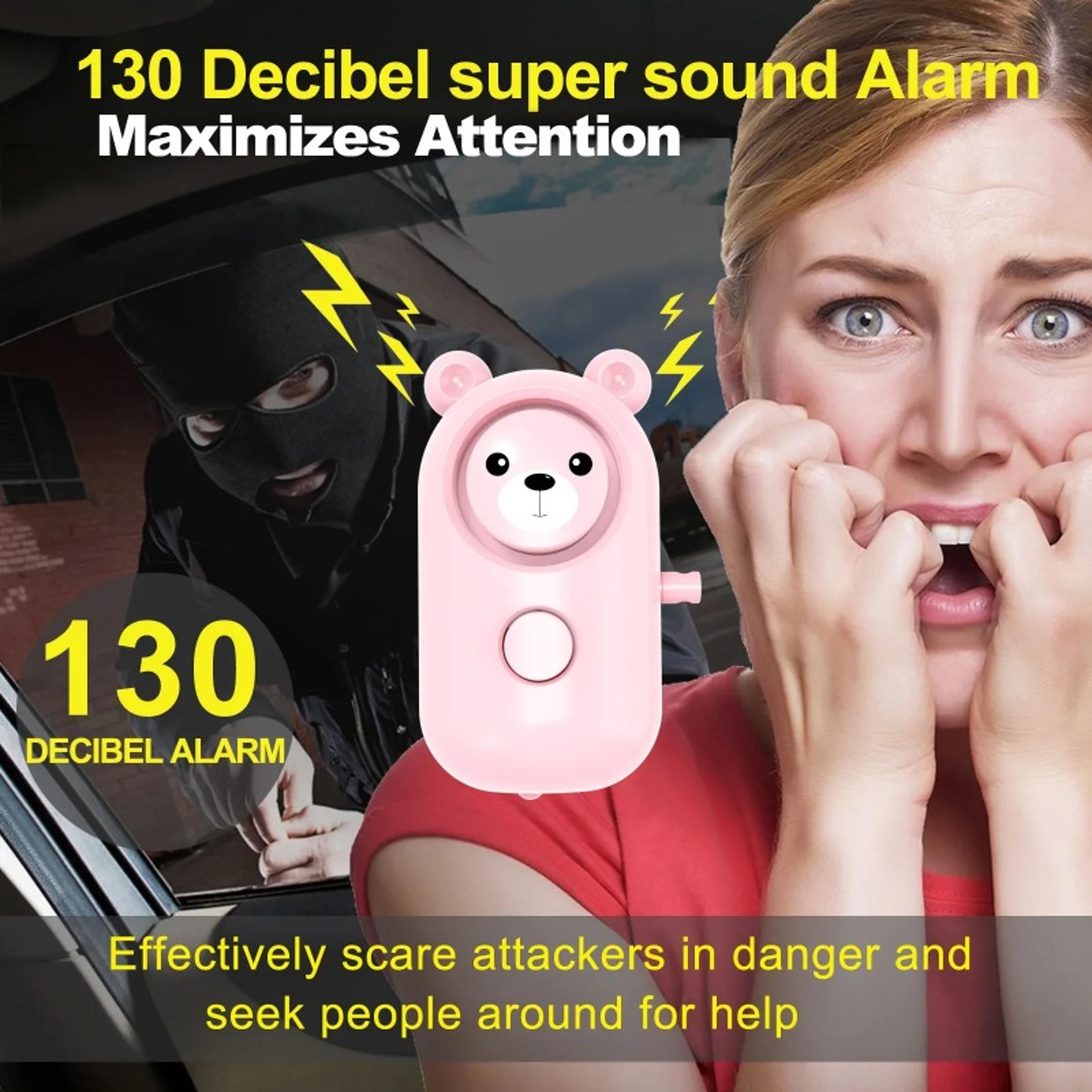 Bear Style Emergency Alarms Security Alarm Keychain Protective Devices Personal Siren Ring With LED 3